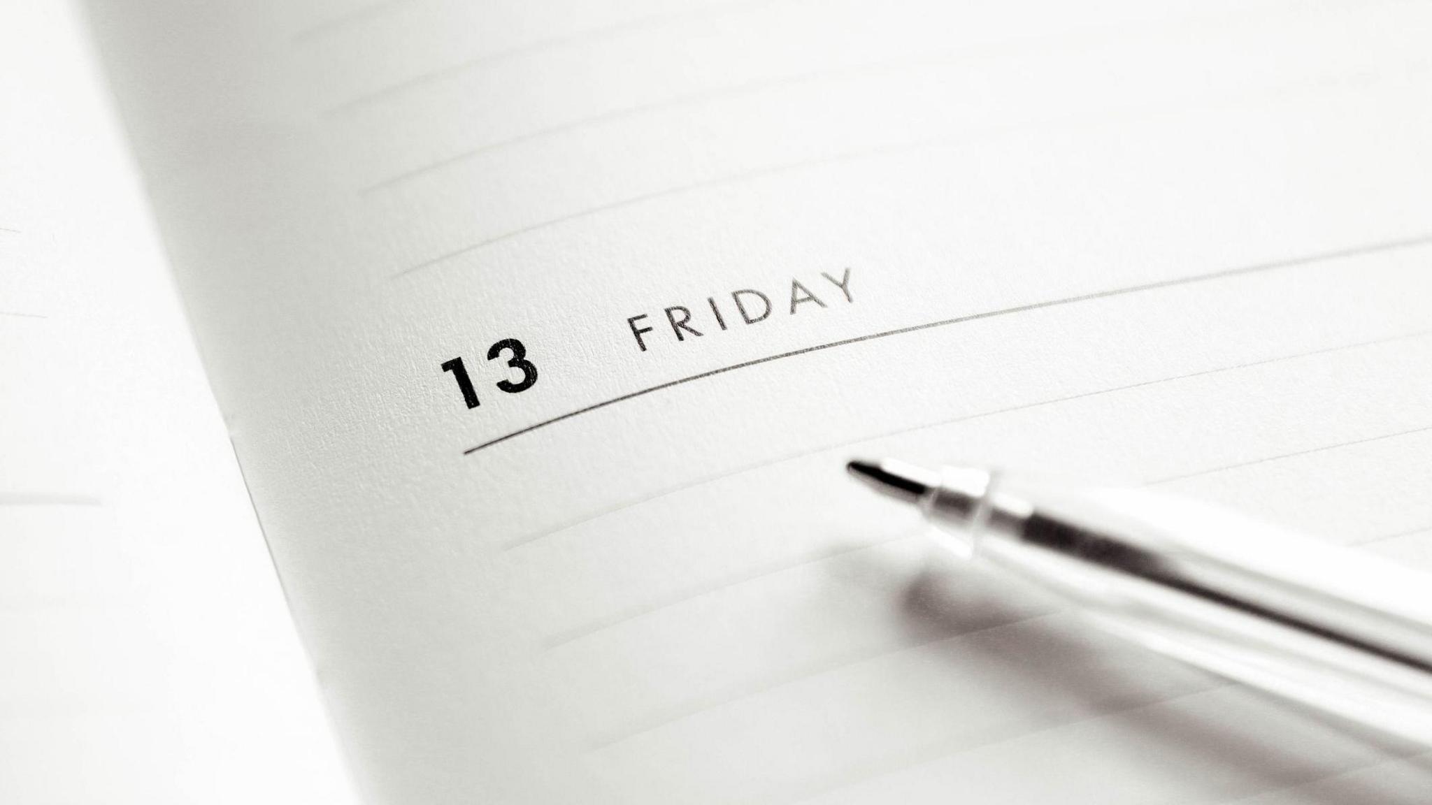 Friday 13th in a diary