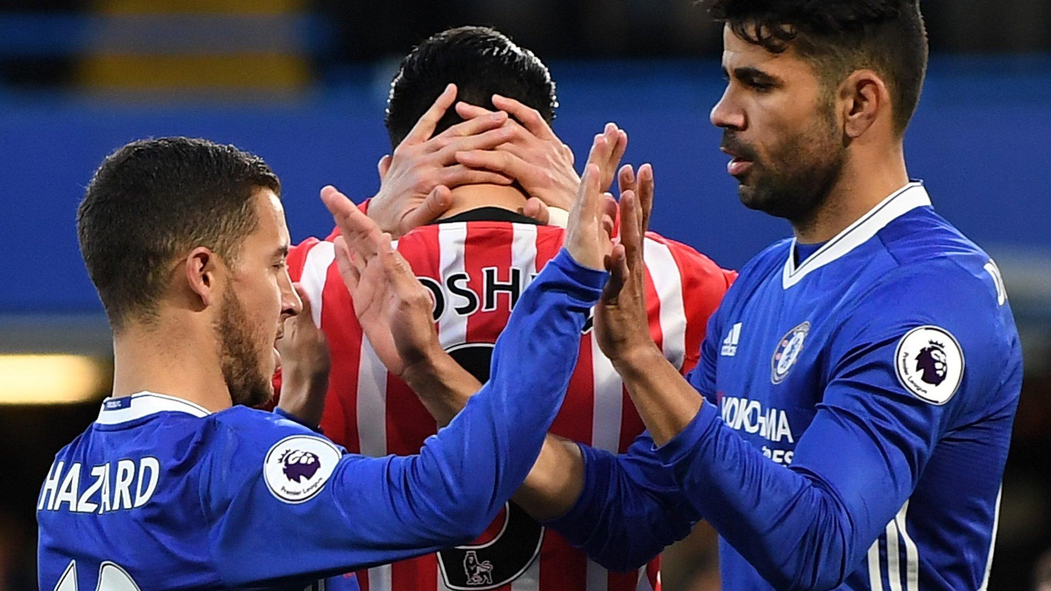 Diego Costa and Eden Hazard of Chelsea
