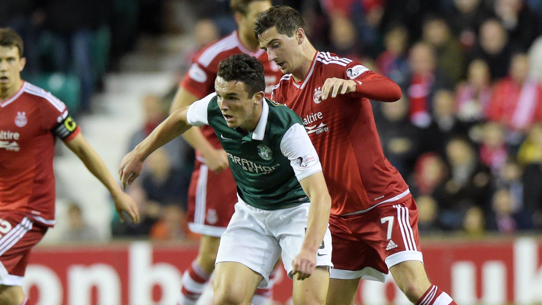 Hibernian midfielder John McGinn and Aberdeen's Kenny McLean