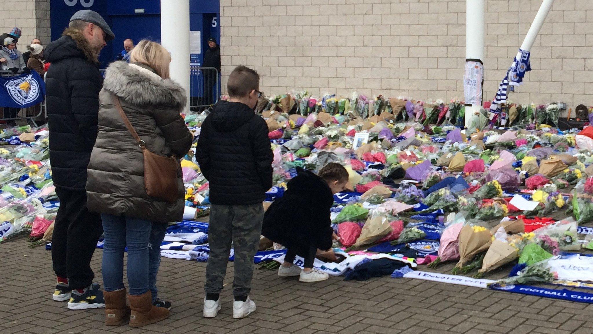 Tributes at the King Power Stadium