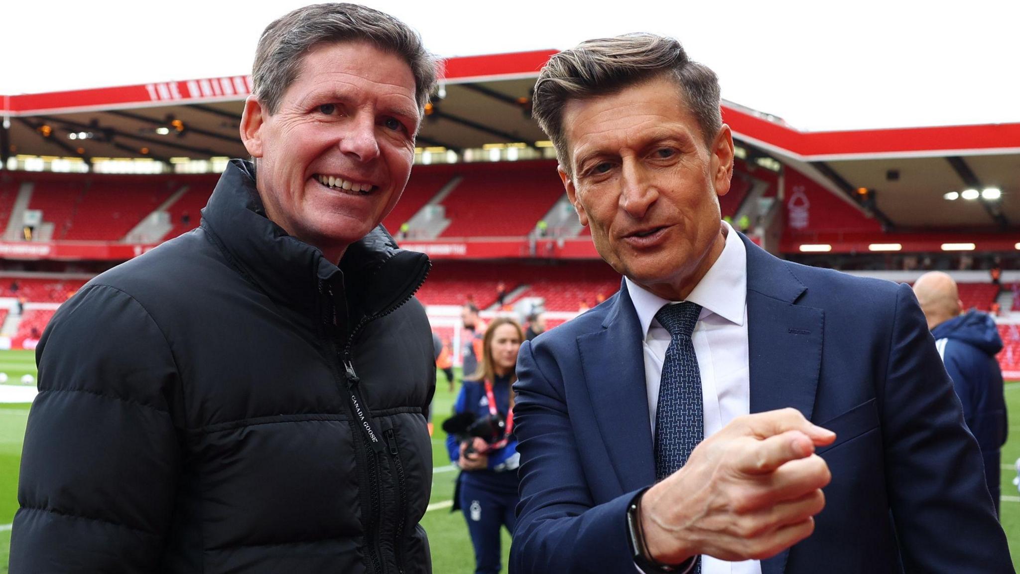 Crystal Palace manager Oliver Glasner and chairman Steve Parish