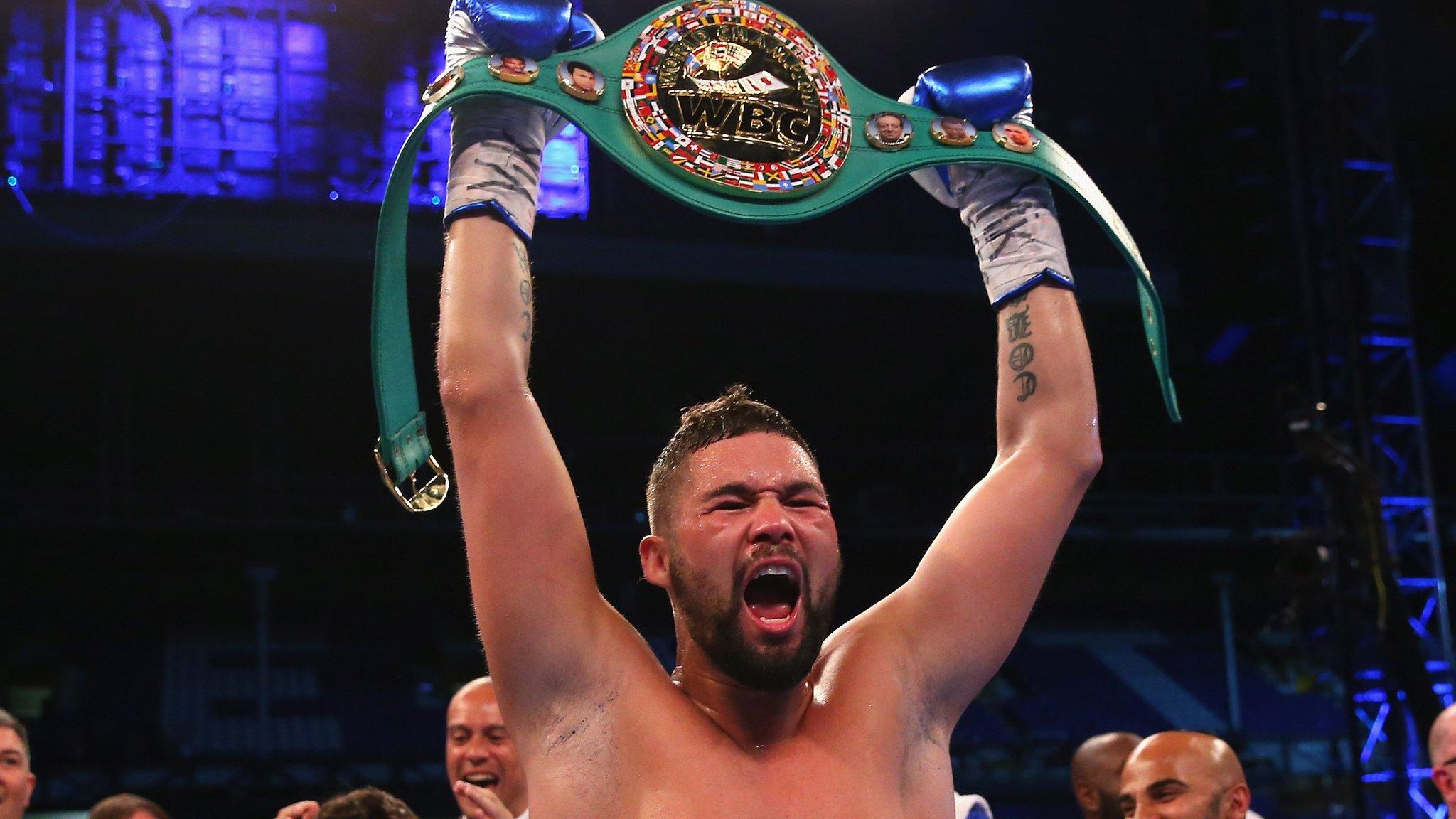 Tony Bellew celebrates