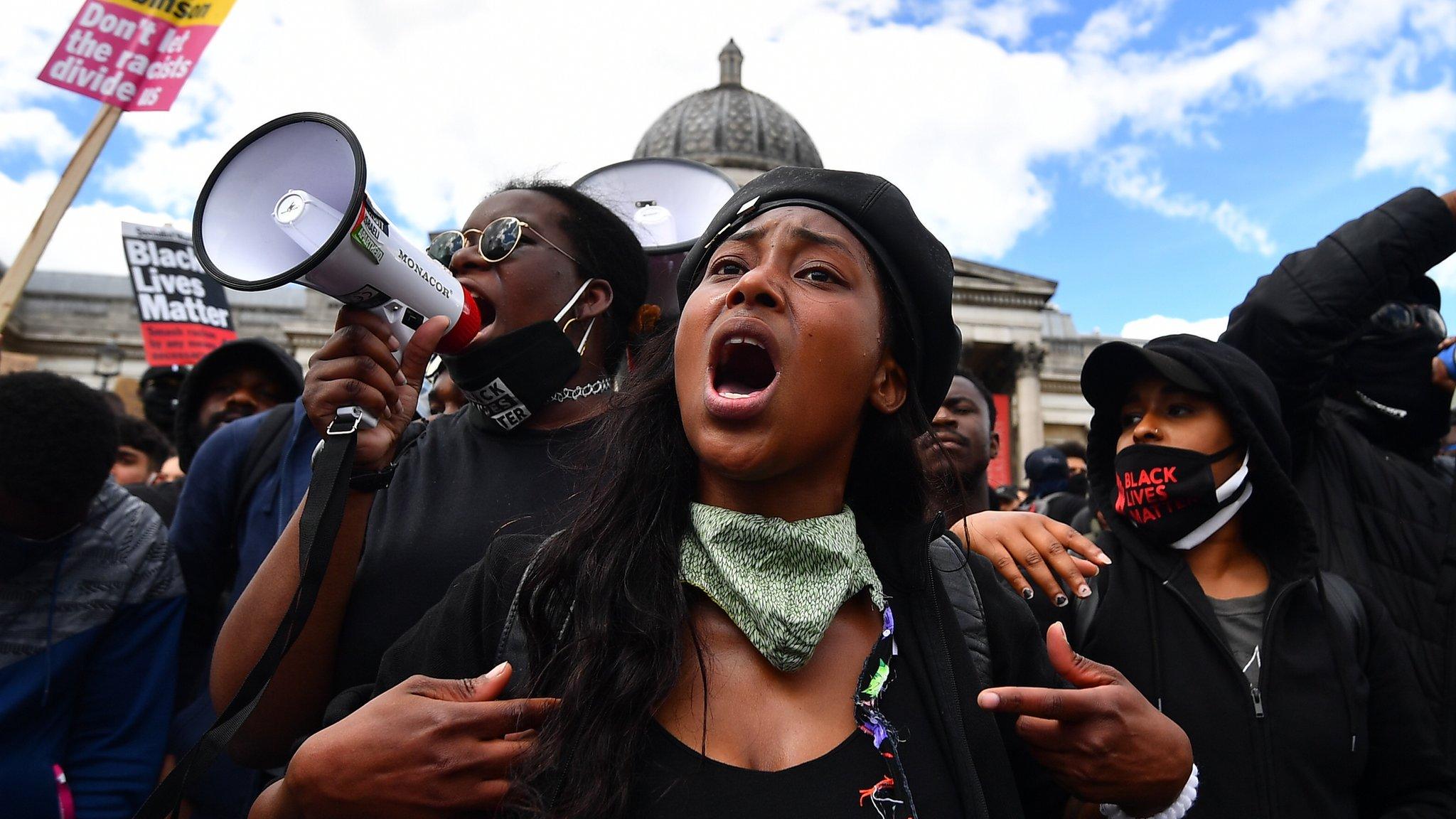 People participating in a Black Lives Matter protest