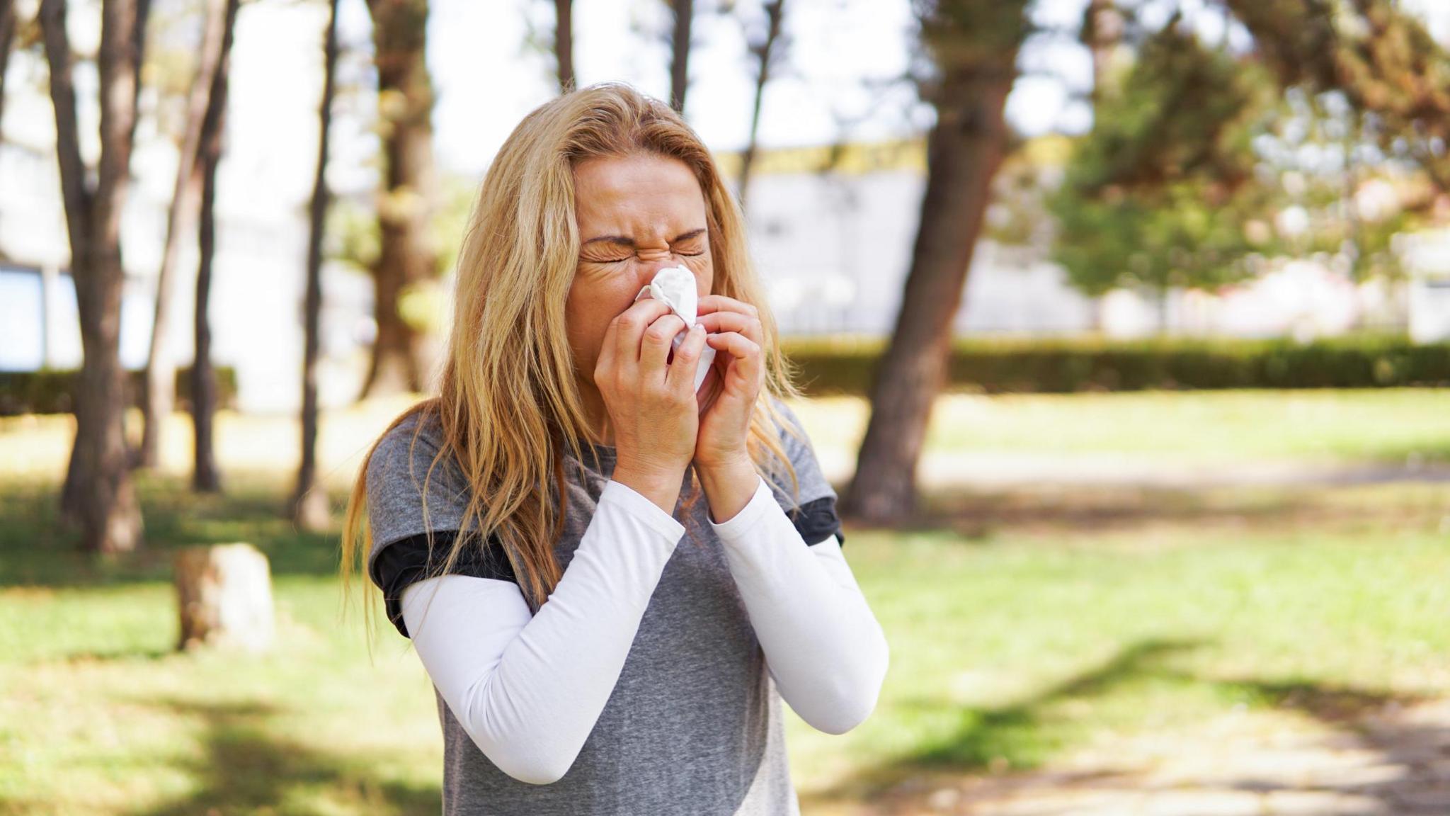 person sneezing