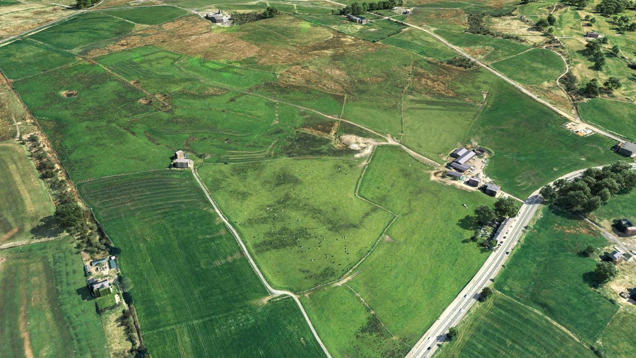 Aerial view of the Horwich habitat bank