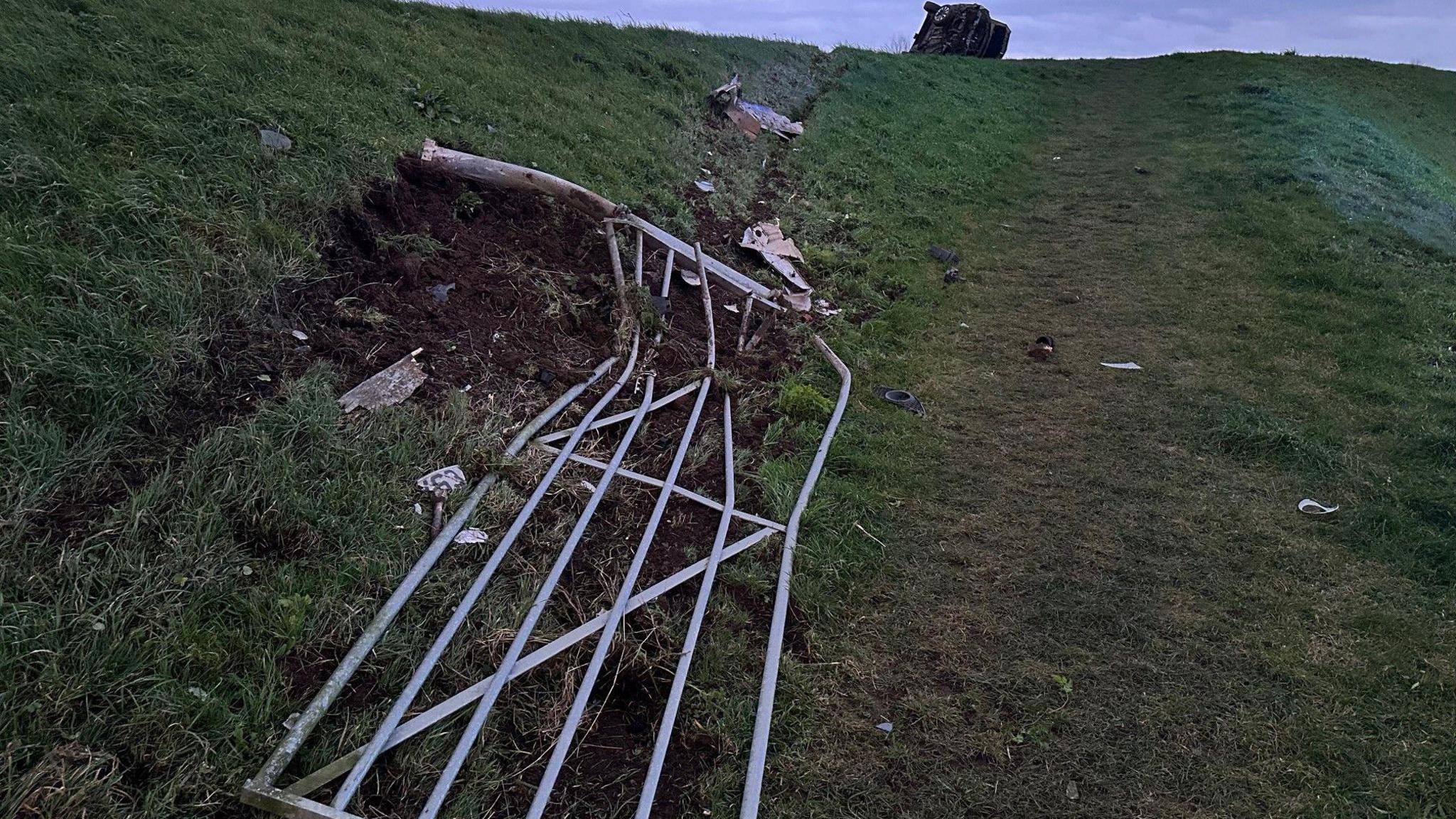 Damage left on a river bank