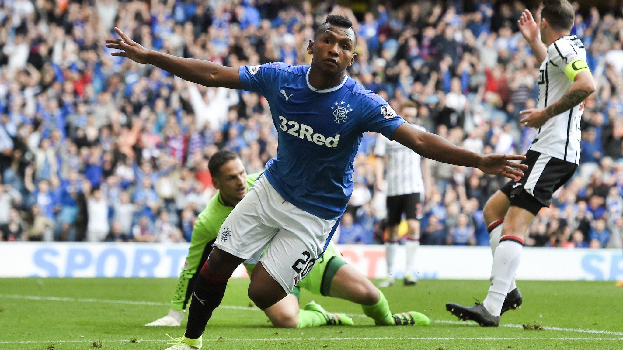 Alfredo Morelos celebrates