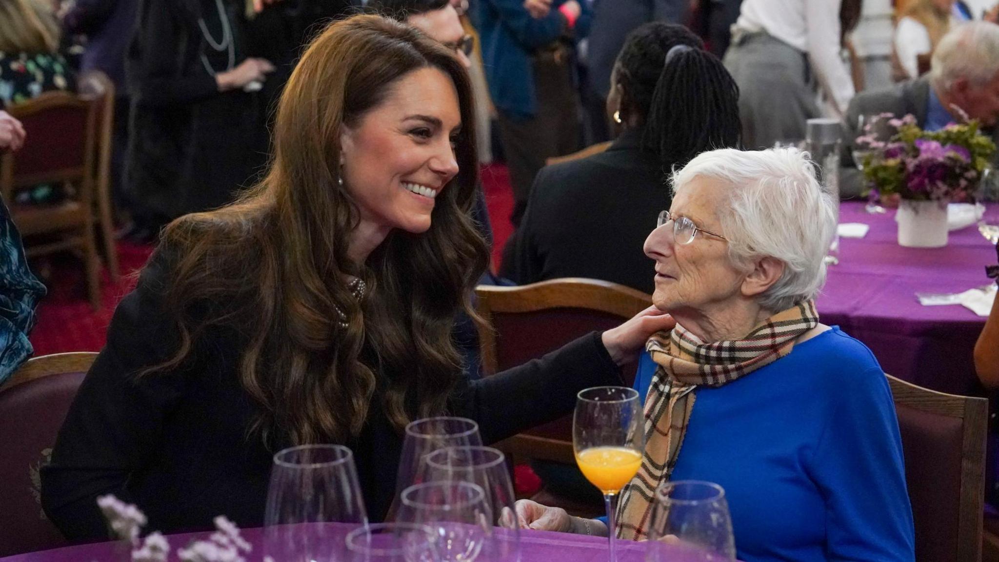 The Princess of Wales meets Yvonne Bernstein during a ceremony at London's Guildhall