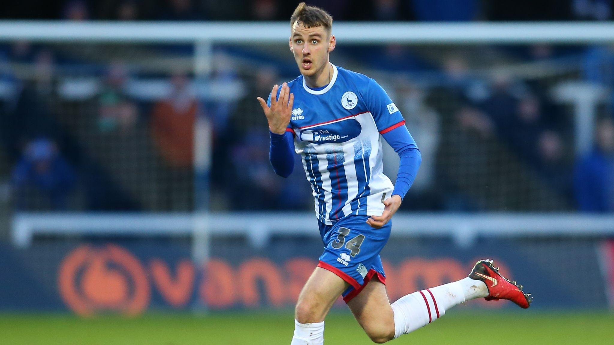 Ciaran Brennann playing for Hartlepool