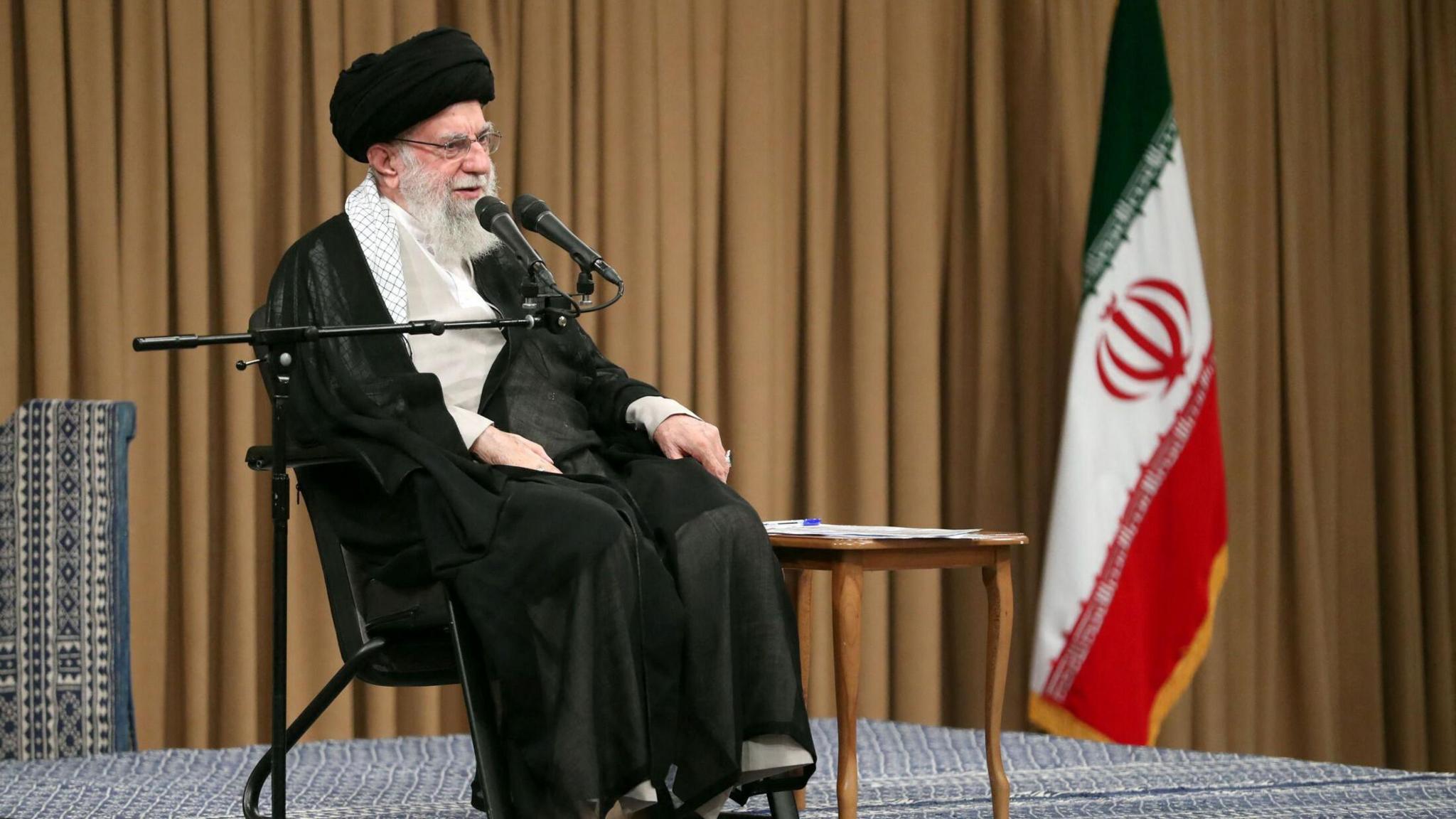 Iran's Supreme Leader Ayatollah Ali Khamenei speaks during a meeting in Tehran, Iran, September 25, 2024.