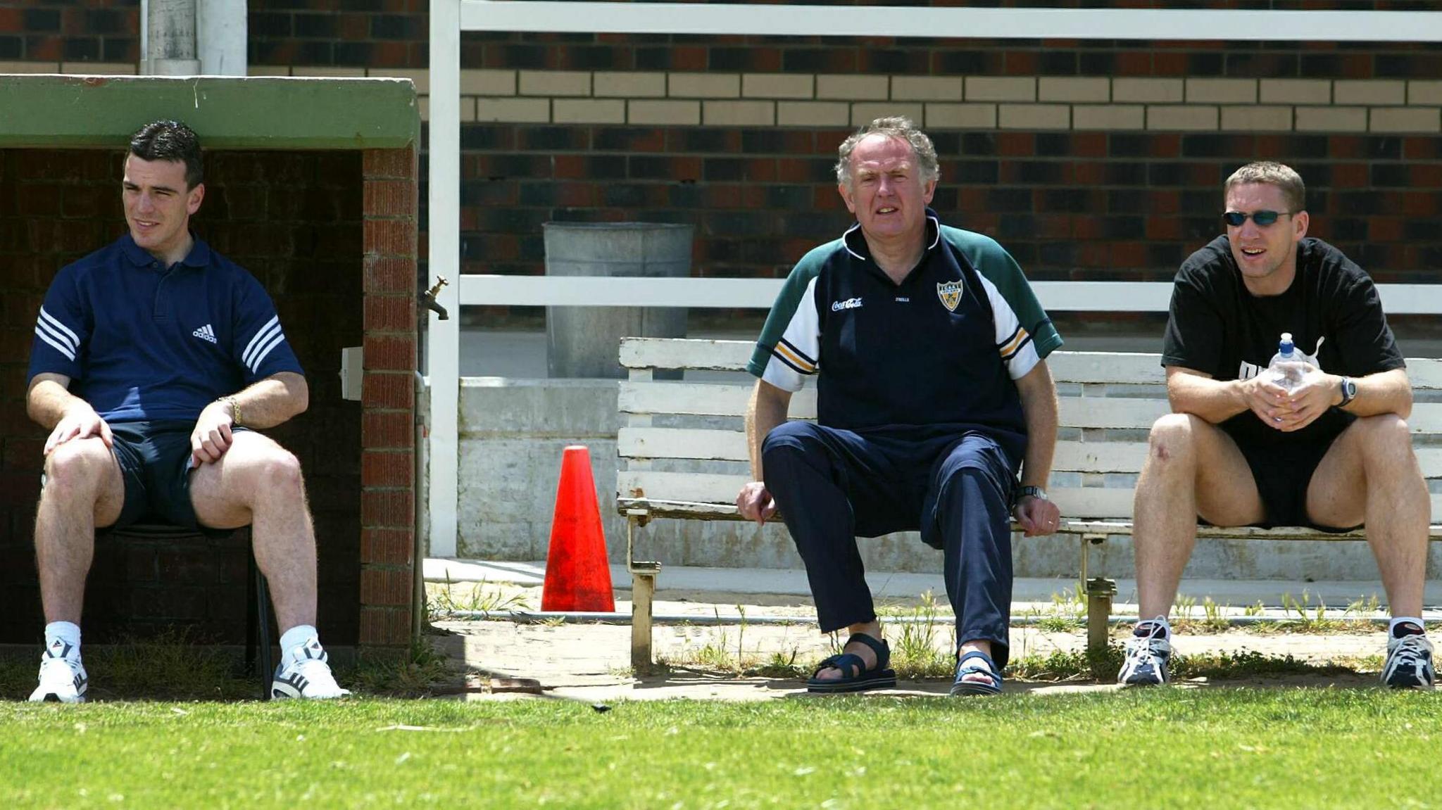 Padraig Joyce and Kieran McGeeney during an Ireland training session in 2003 