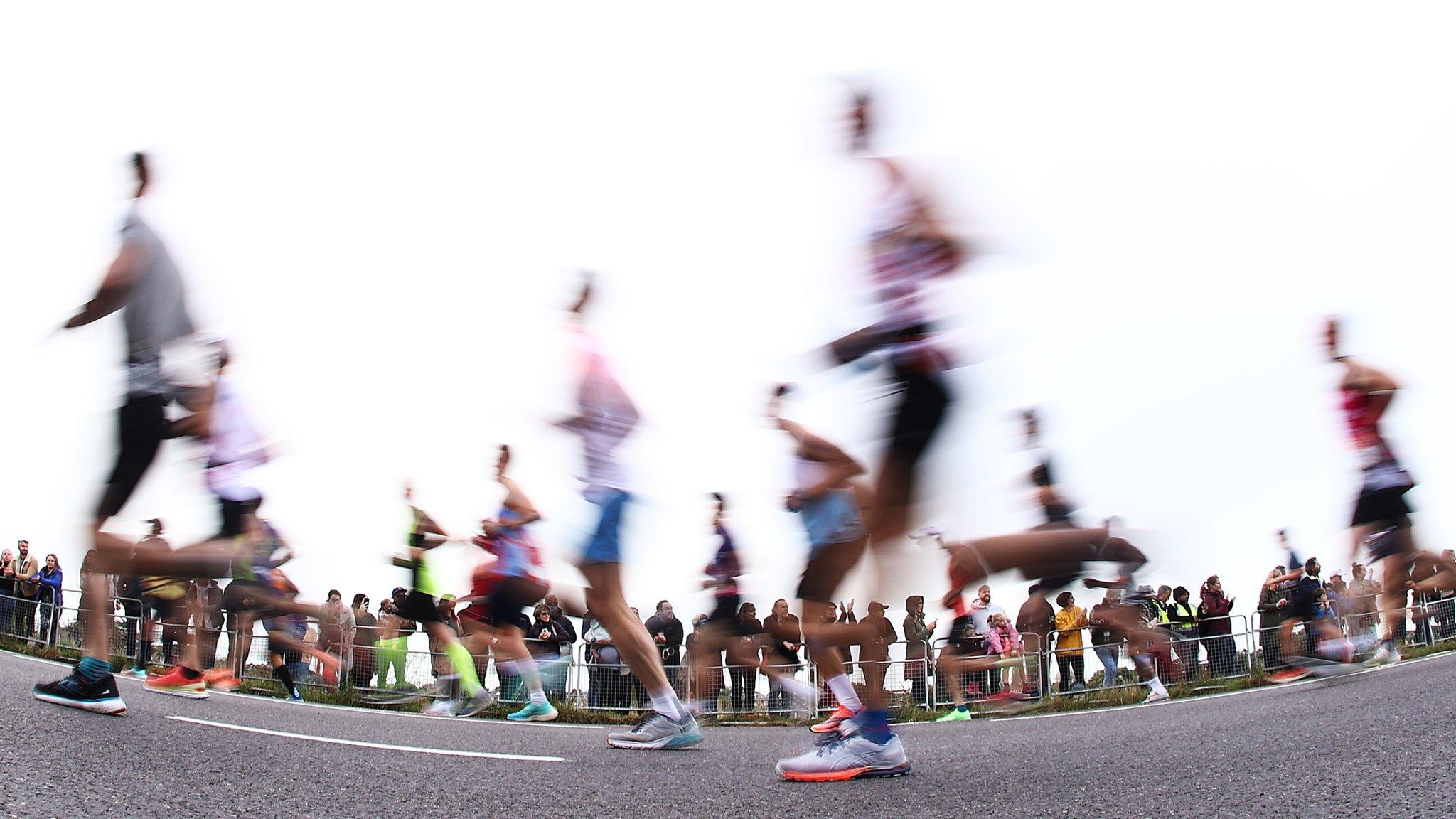 Runners at London Marathon