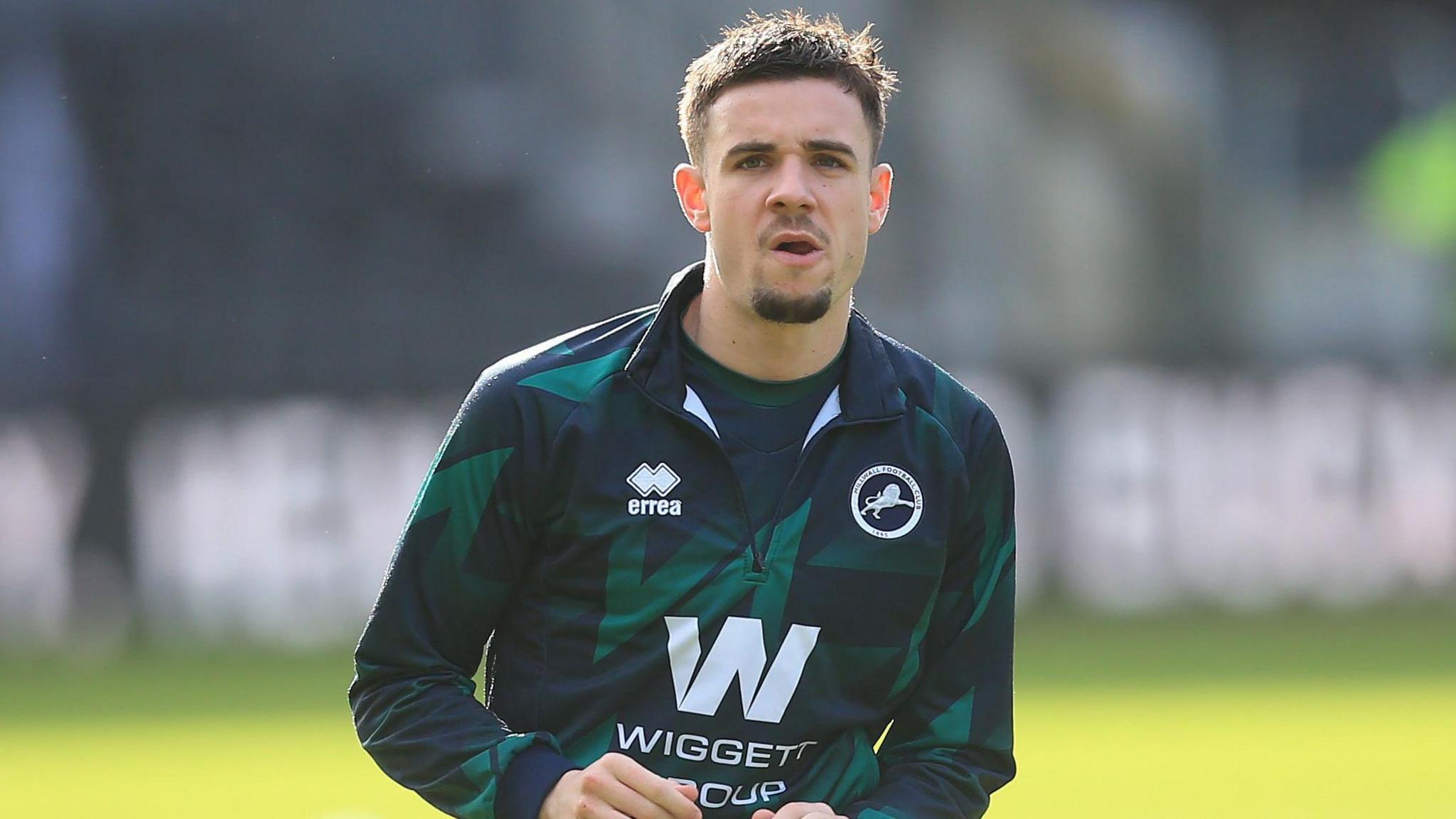 Millwall's Camiel Neghli warming-up before a game