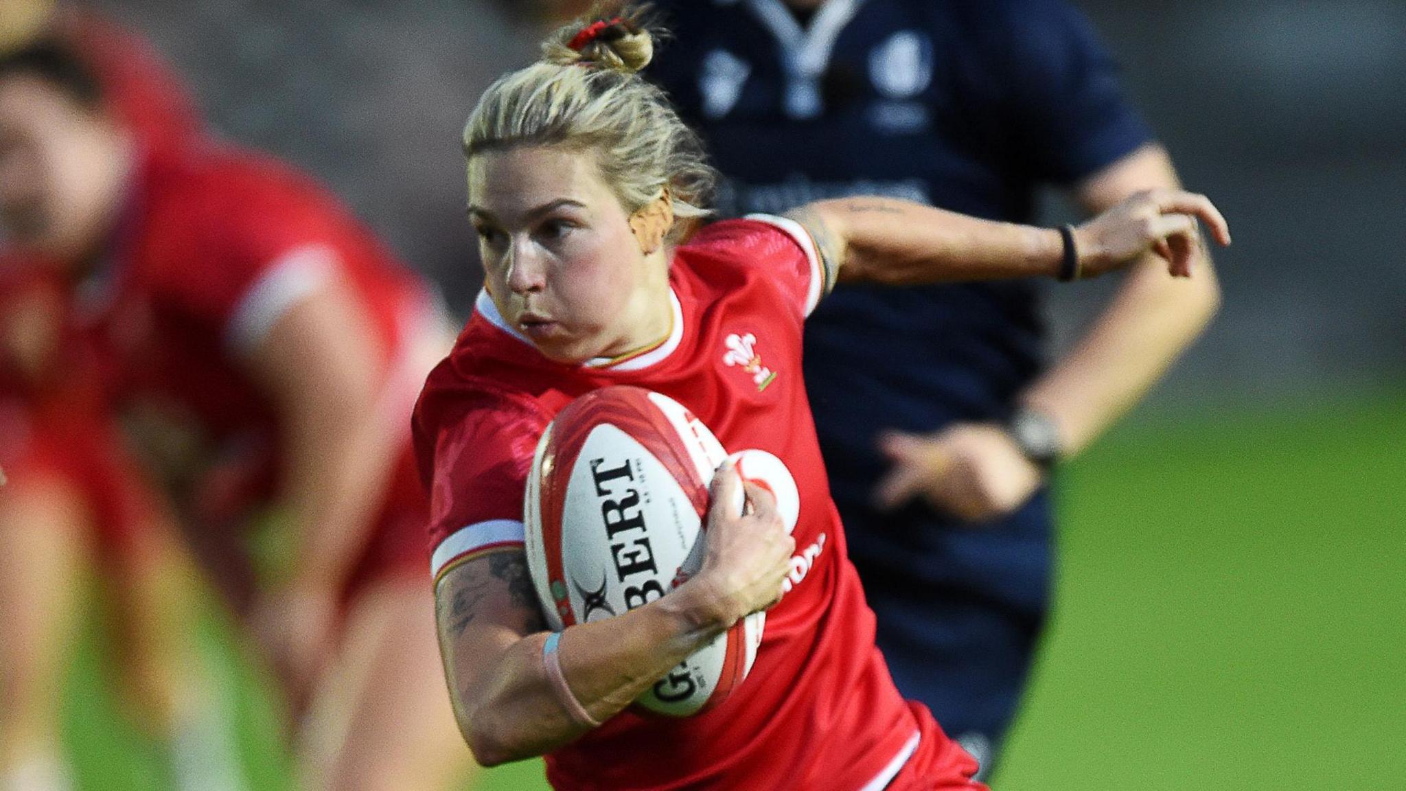 Keira Bevan in action for Wales