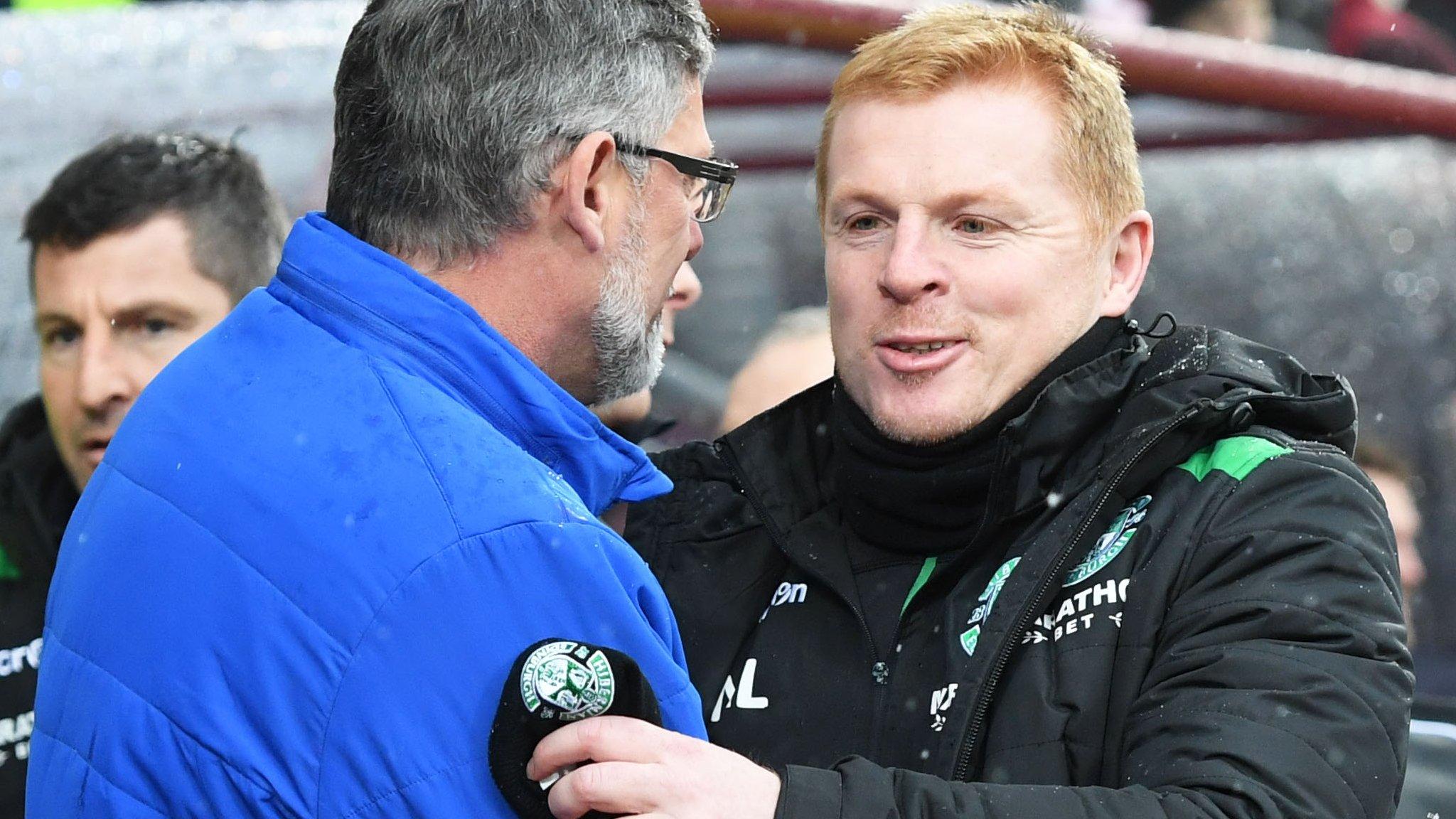 Hearts manager Craig Levein and Hibs' Neil Lennon