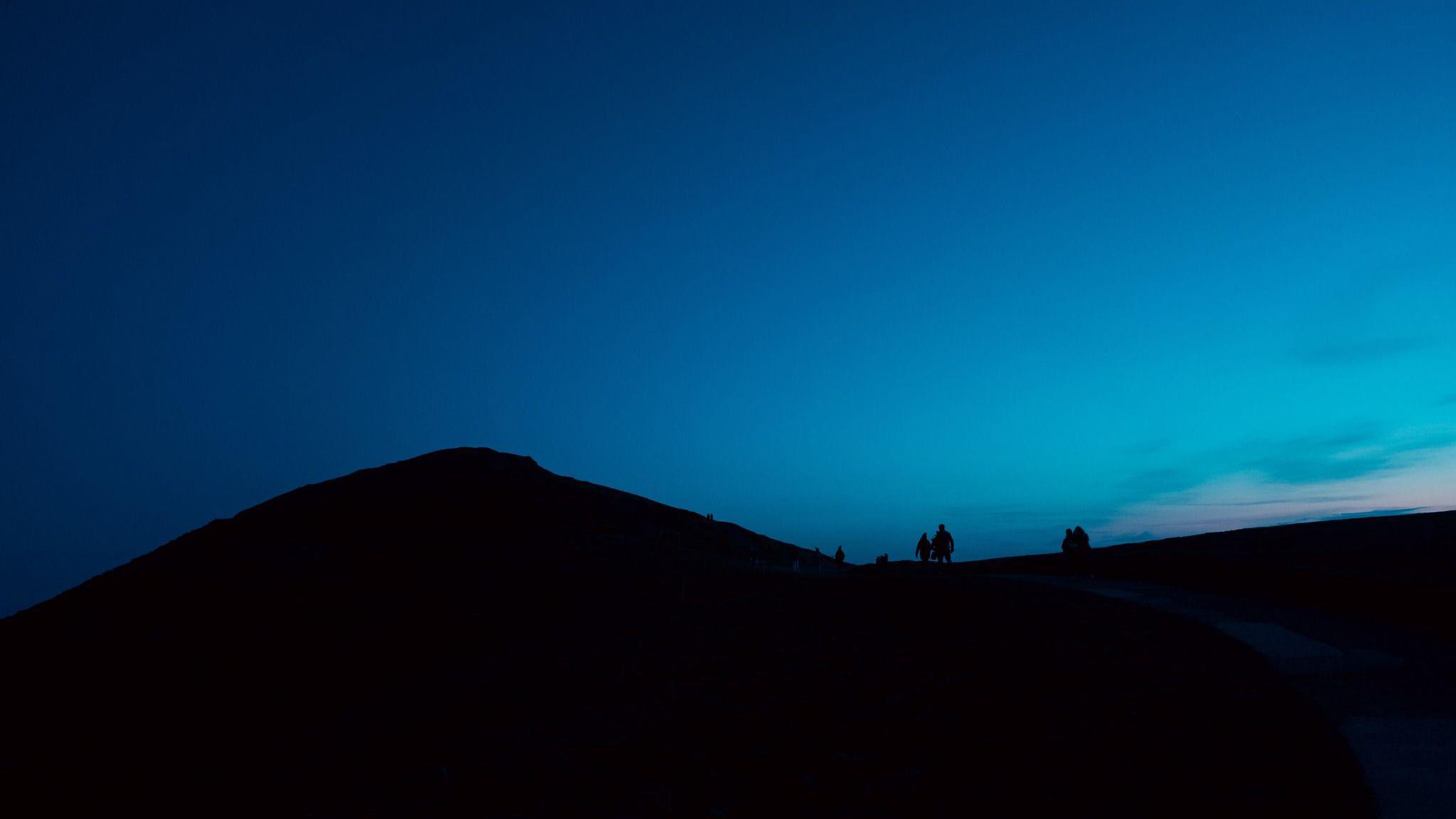 Worshippers on Worcestershire Beacon at sunrise