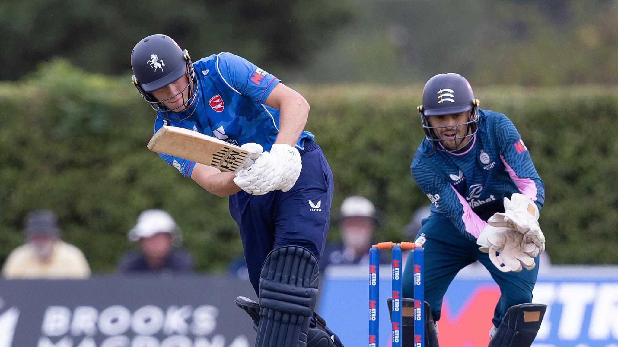 Corey Flintof batting for Kent against Middlesex