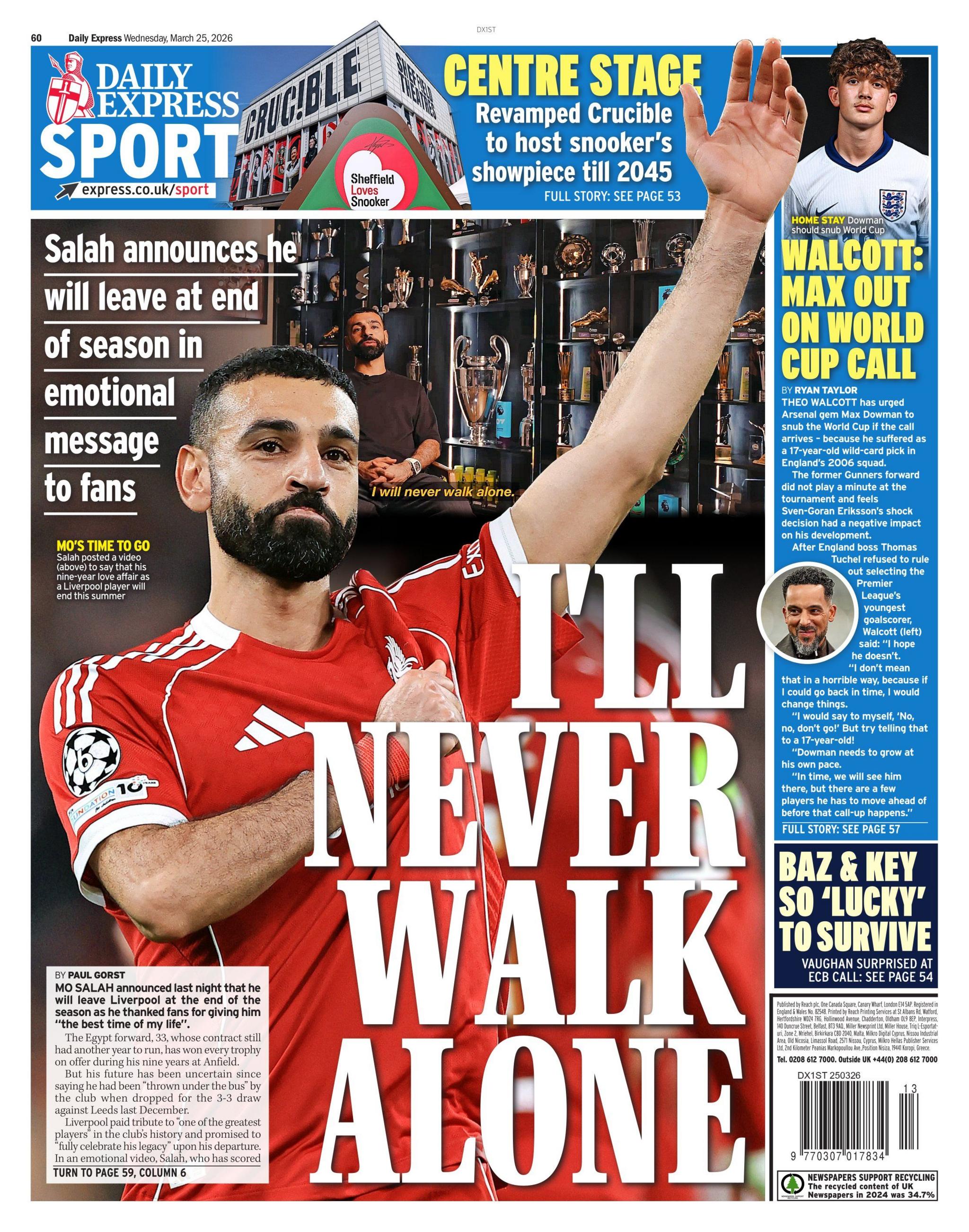 The Express back page