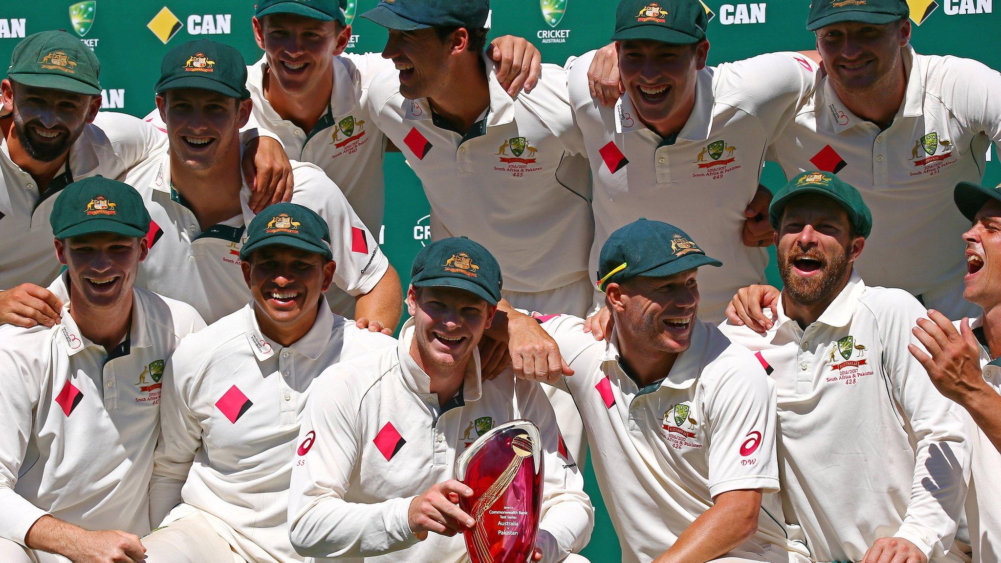 Australia with the Test series trophy