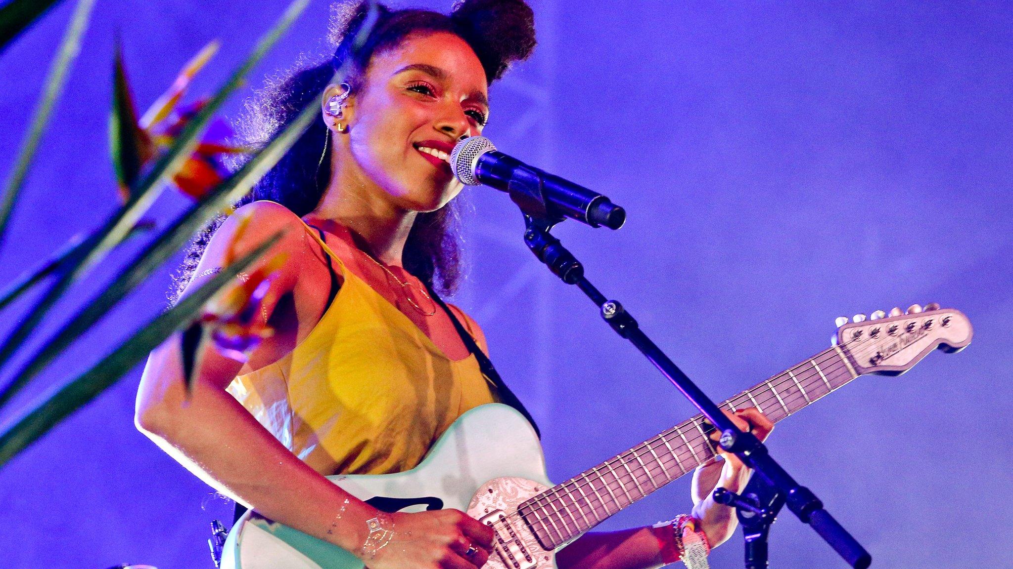 Lianne La Havas performing at the 2015 Glastonbury Festival