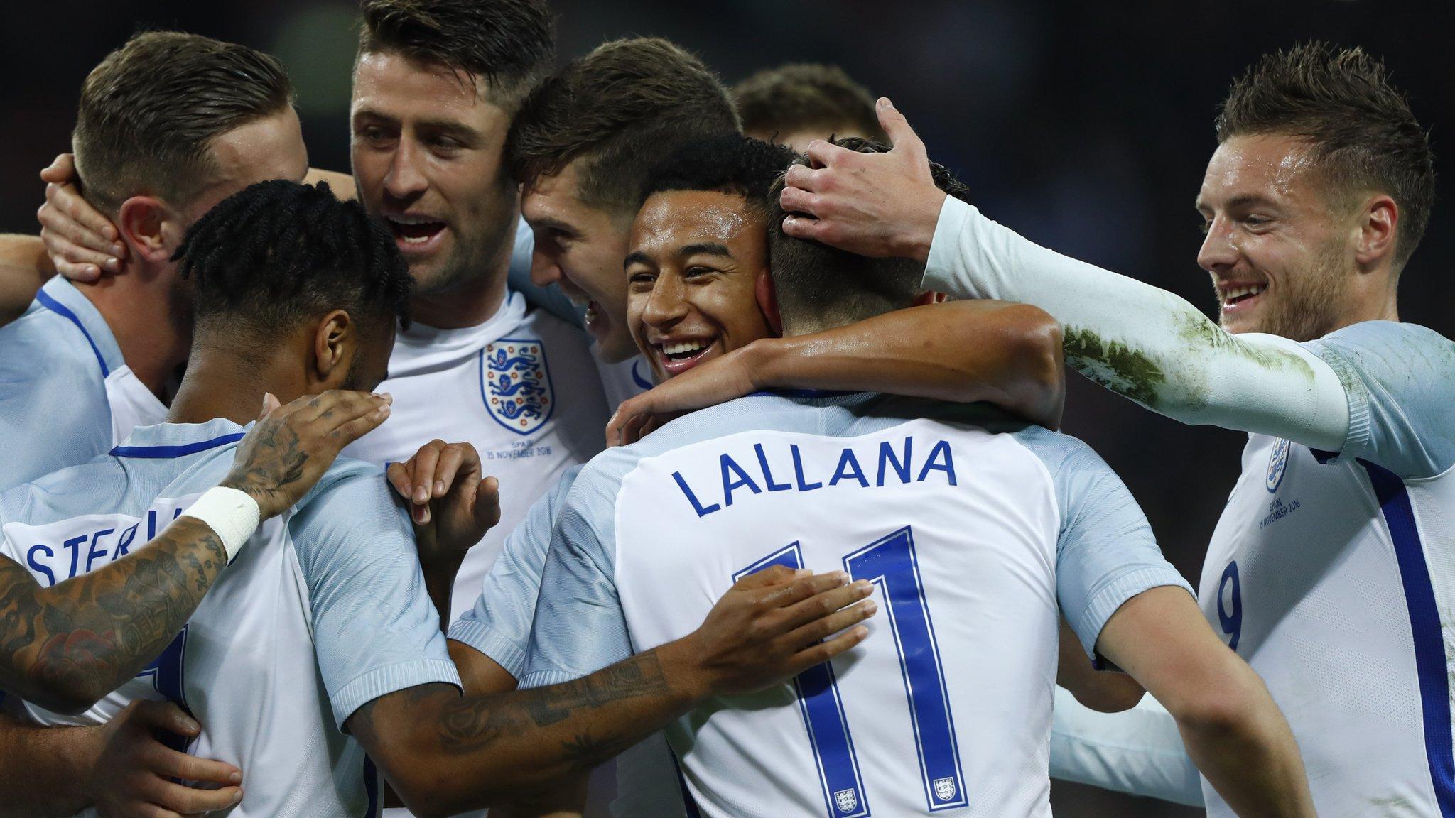 England's players celebrate