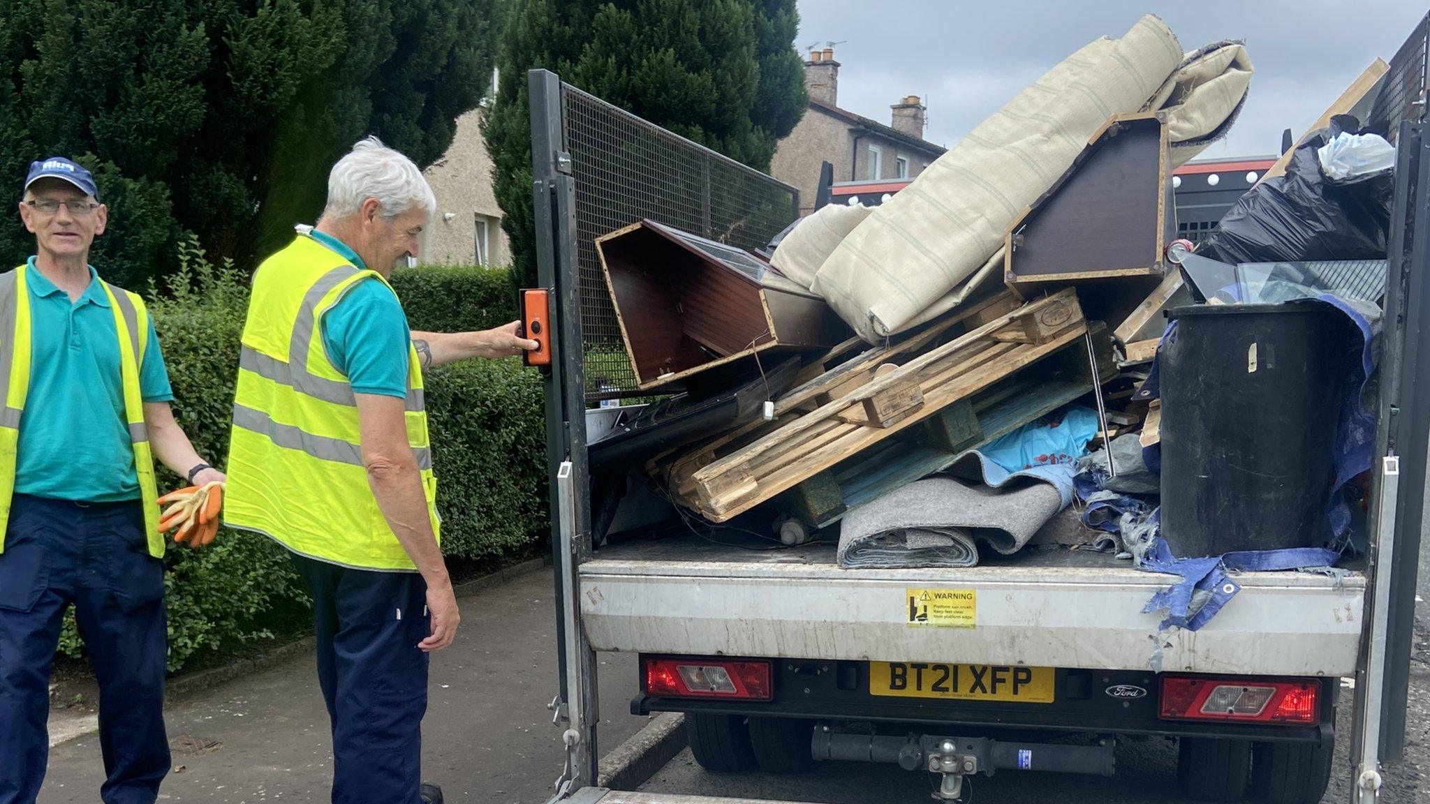 Refuse workers in Clydebank