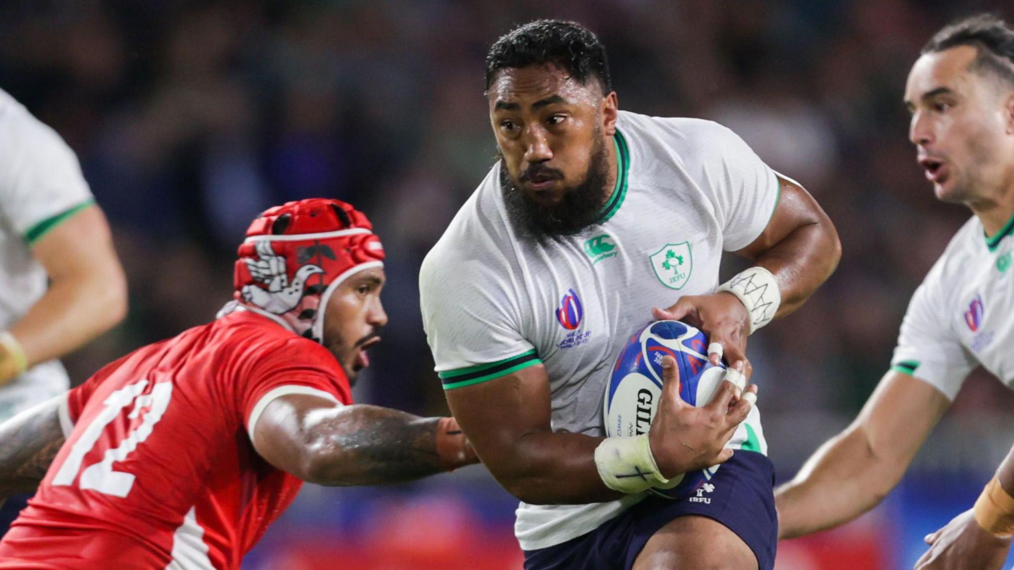 Bundee Aki in action against Tonga