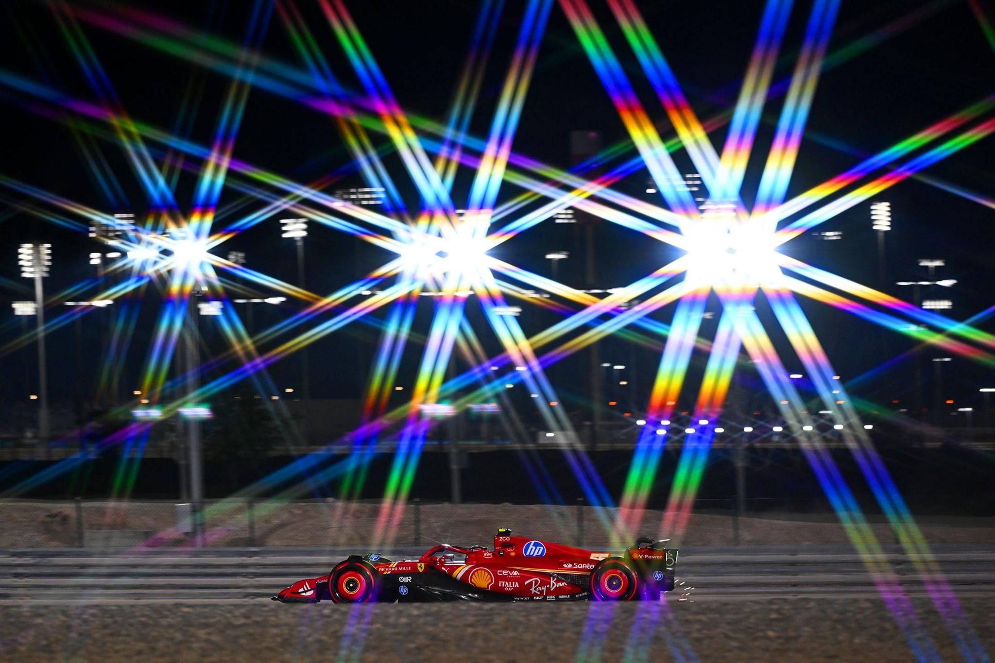 Carlos Sainz of Spain driving the Ferrari SF-24 on track during qualifying ahead of the F1 Grand Prix of Qatar at Lusail International Circuit.