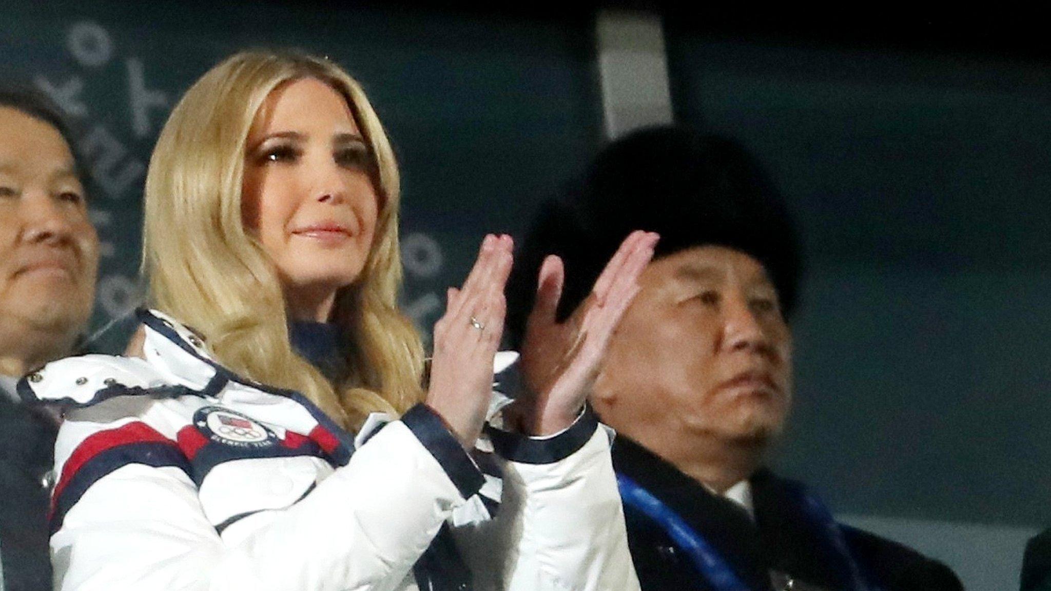 Ivanka Trump and and Kim Yong Chol at the closing ceremony