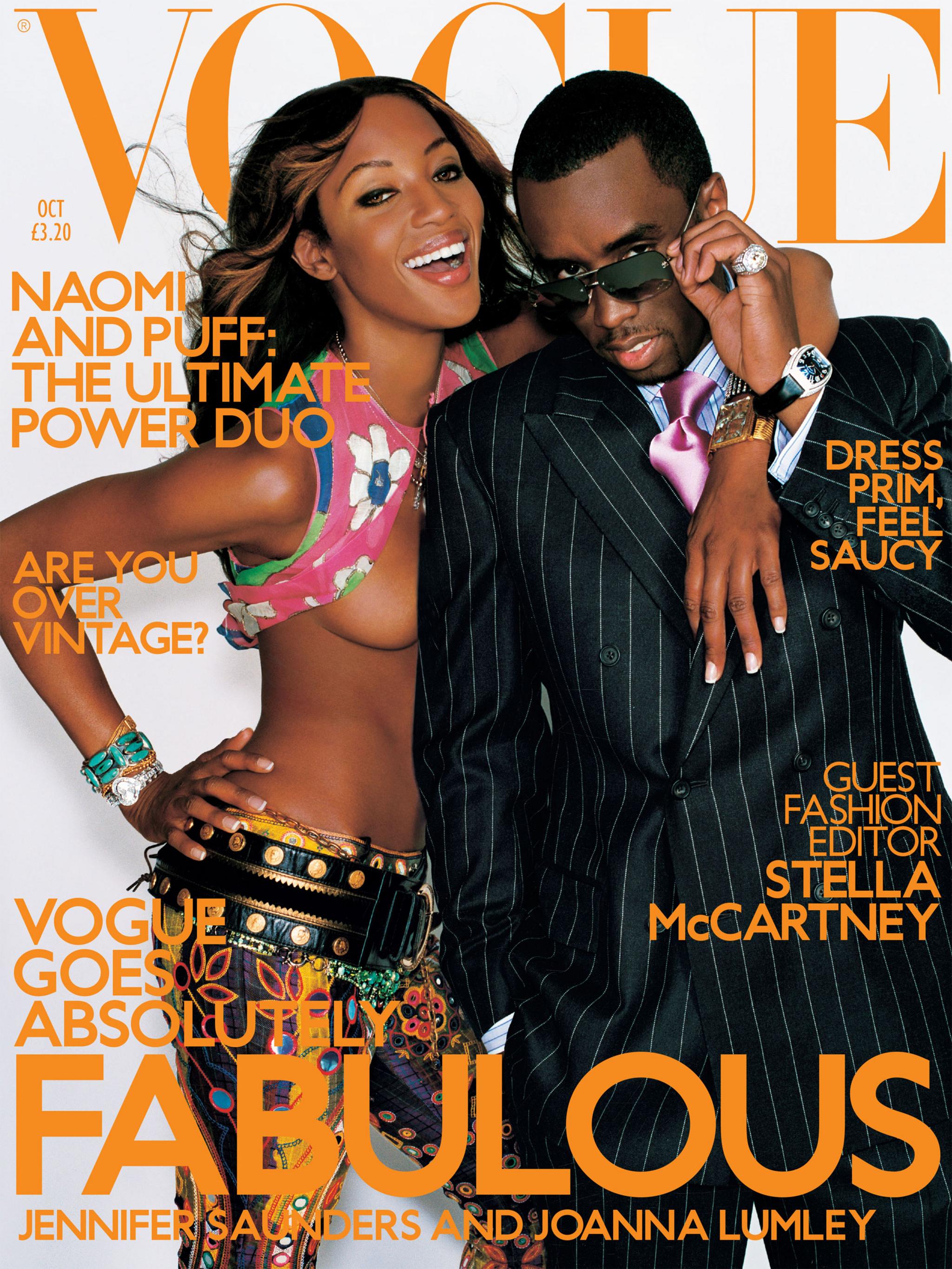 Naomi Campbell and Puff Daddy on October 2001