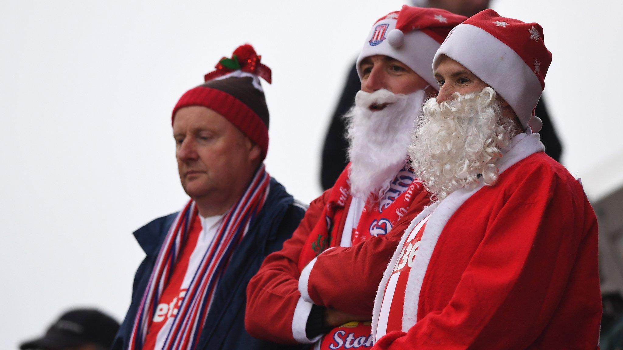 Stoke fans dresses as Santa