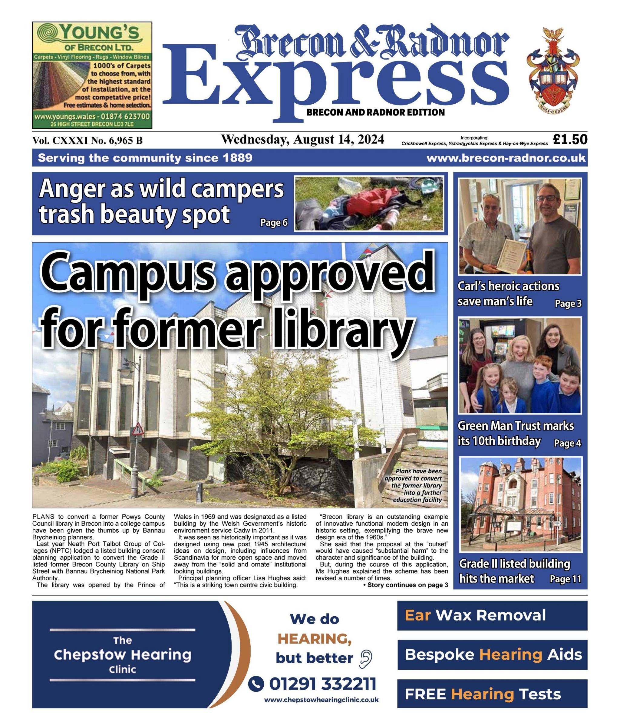 Brecon and Radnor Express front page