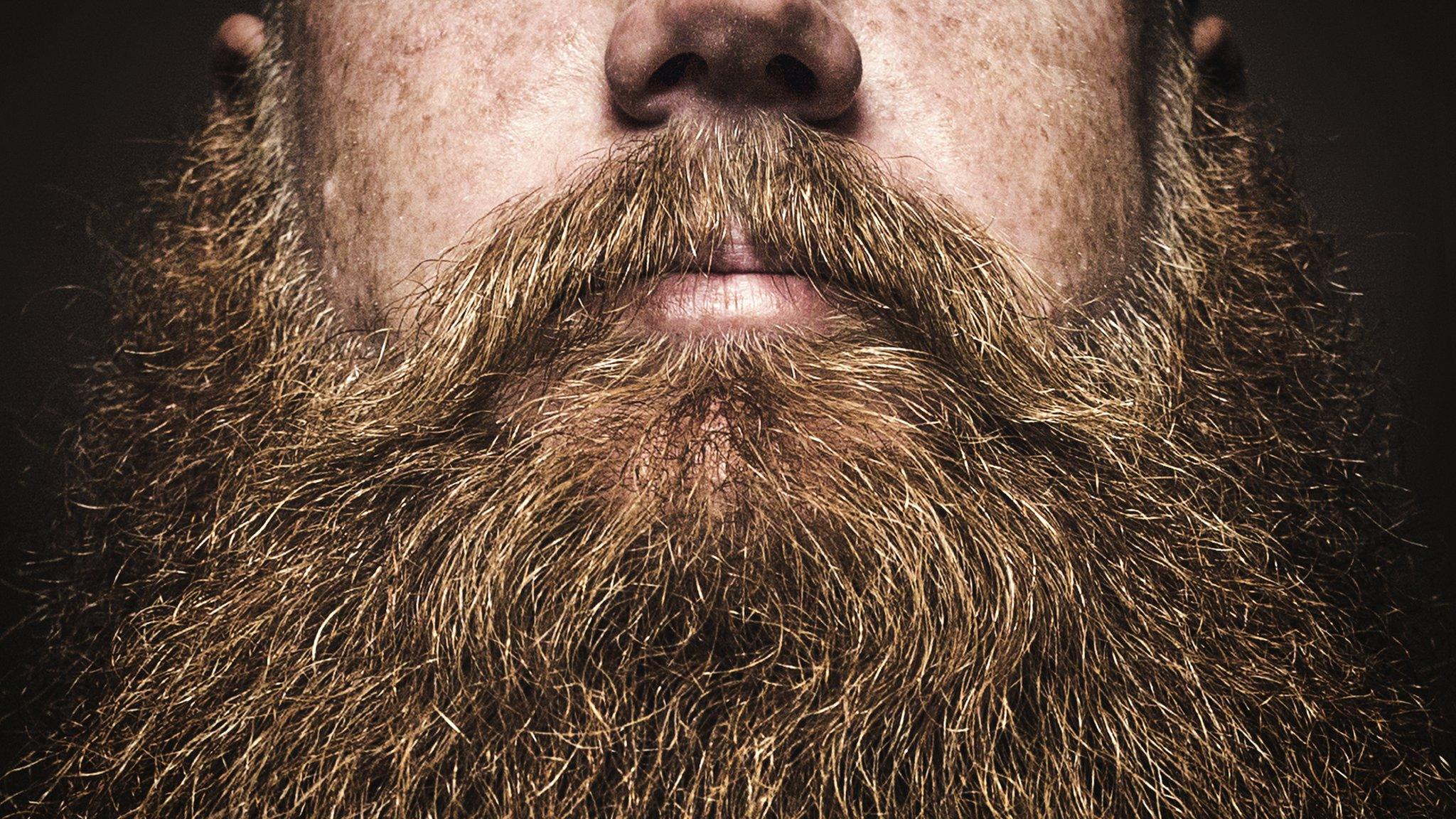 Close up of big bushy beard