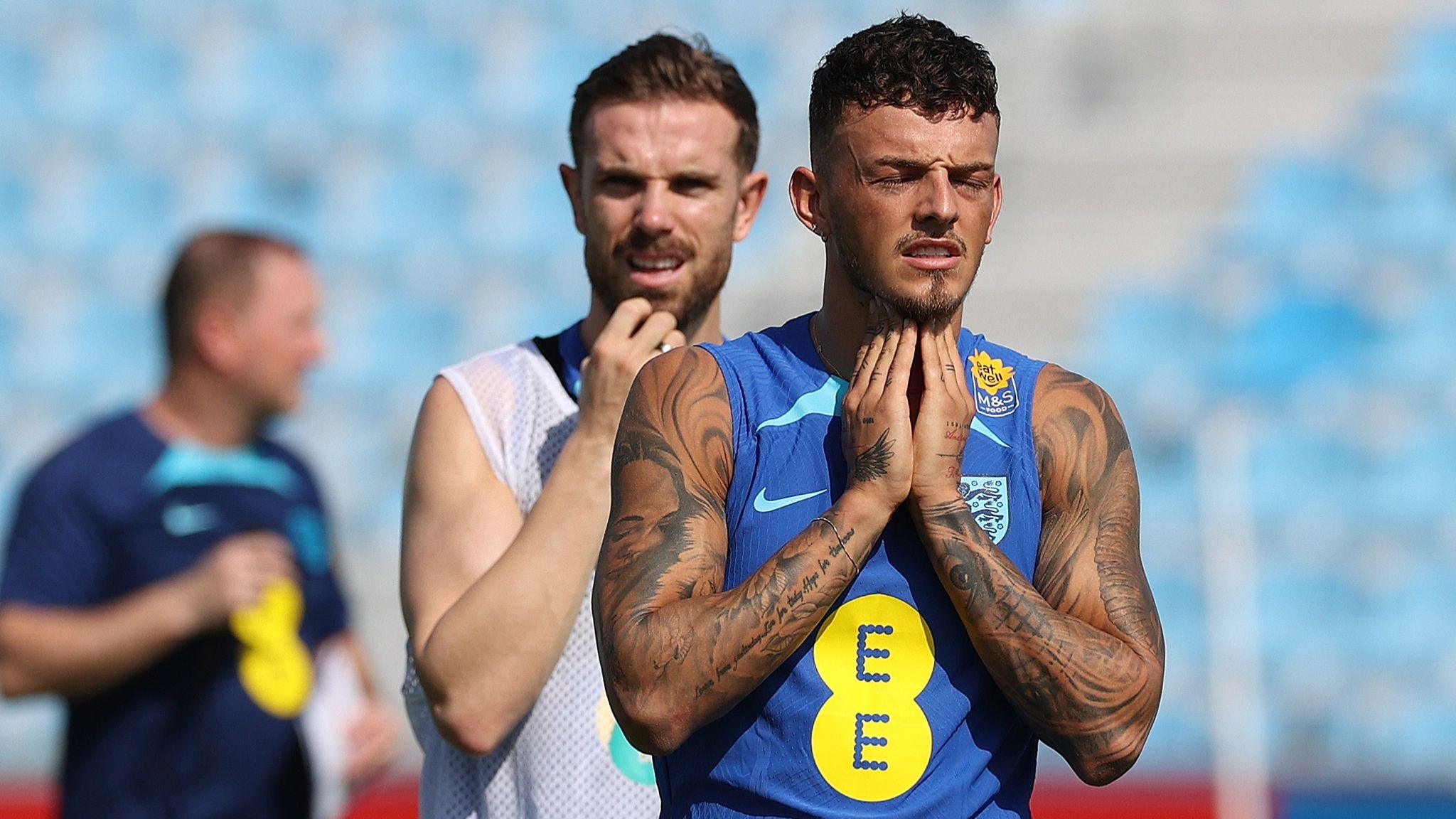 England midfielder Jordan Henderson and defender Ben White at the 2022 World Cup in Qatar