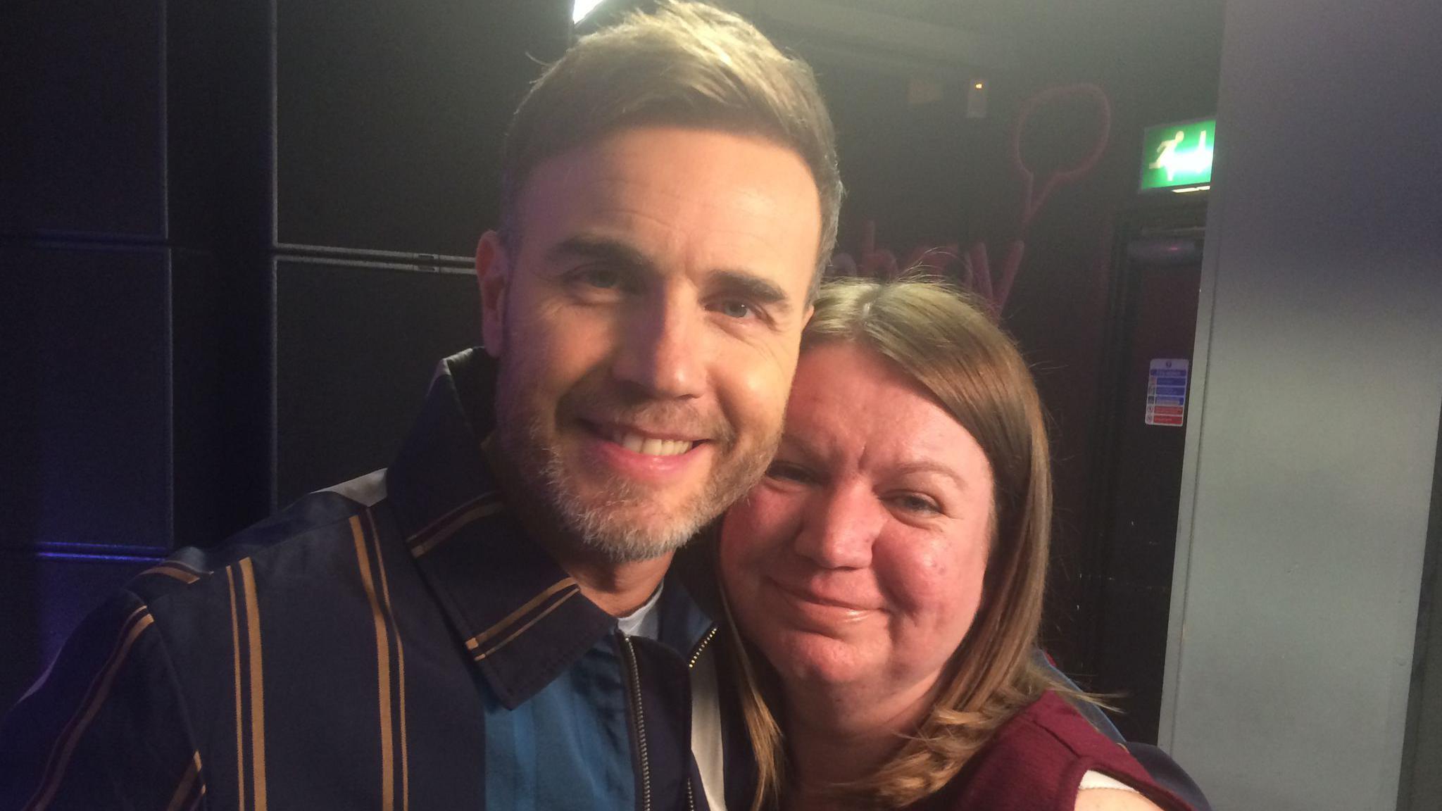 Take That Fan Emma Knaggs with Gary Barlow