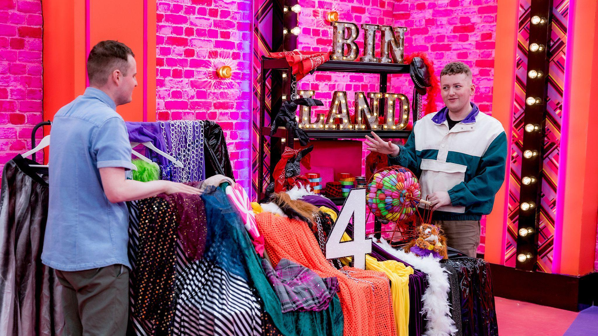 Catrin Feelings and Pasty on Ru Paul's Drag Race on episode two. 