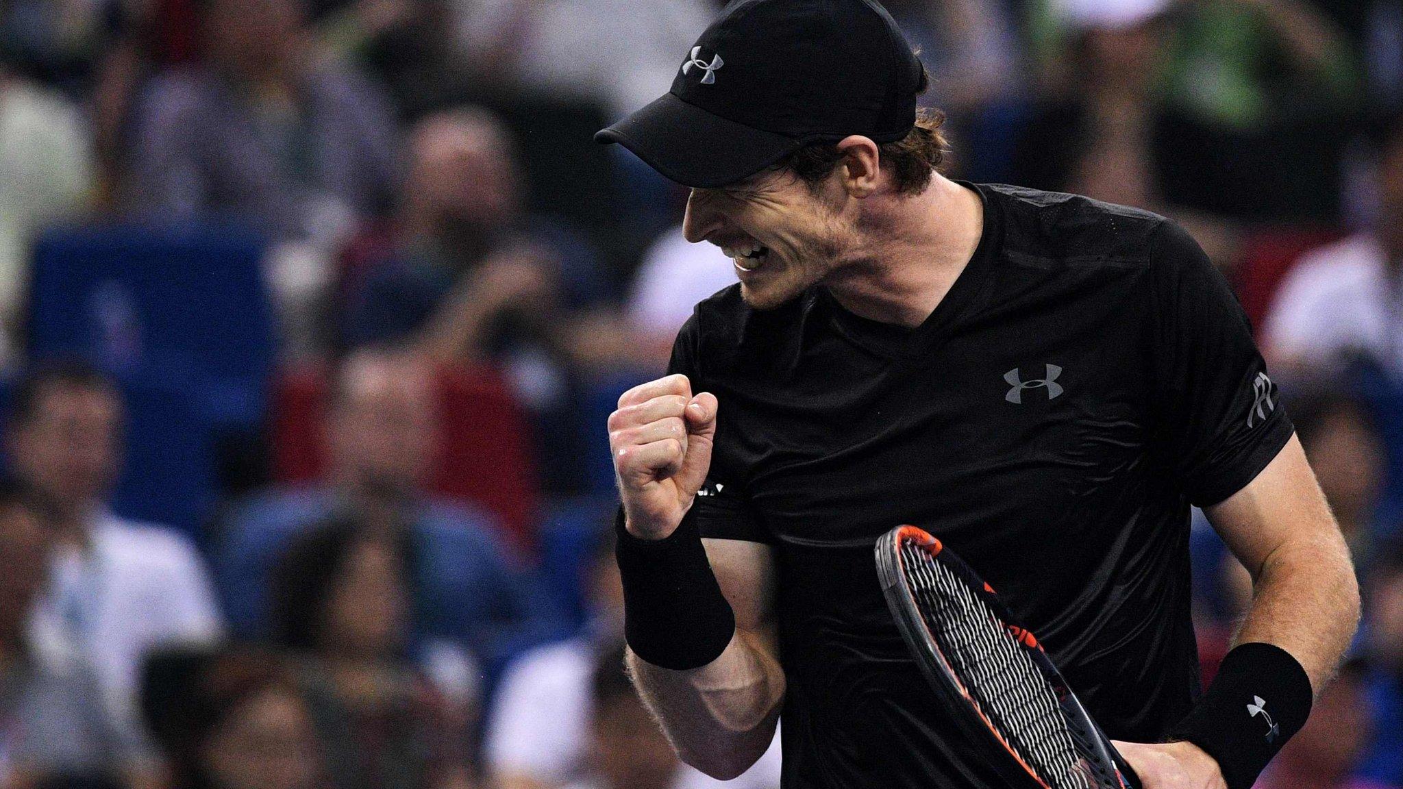 Andy Murray of Britain reacts