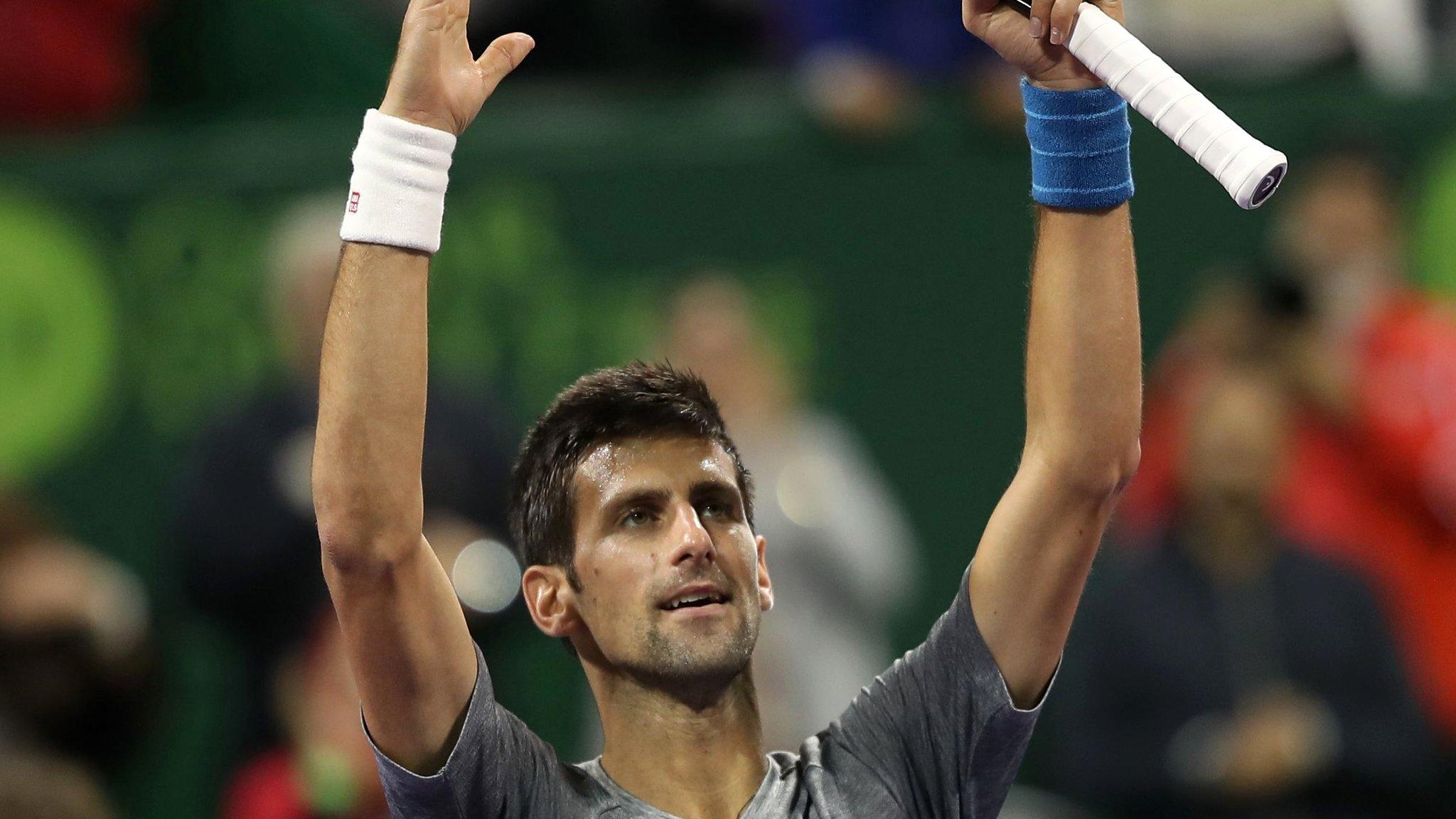 Novak Djokovic celebrates