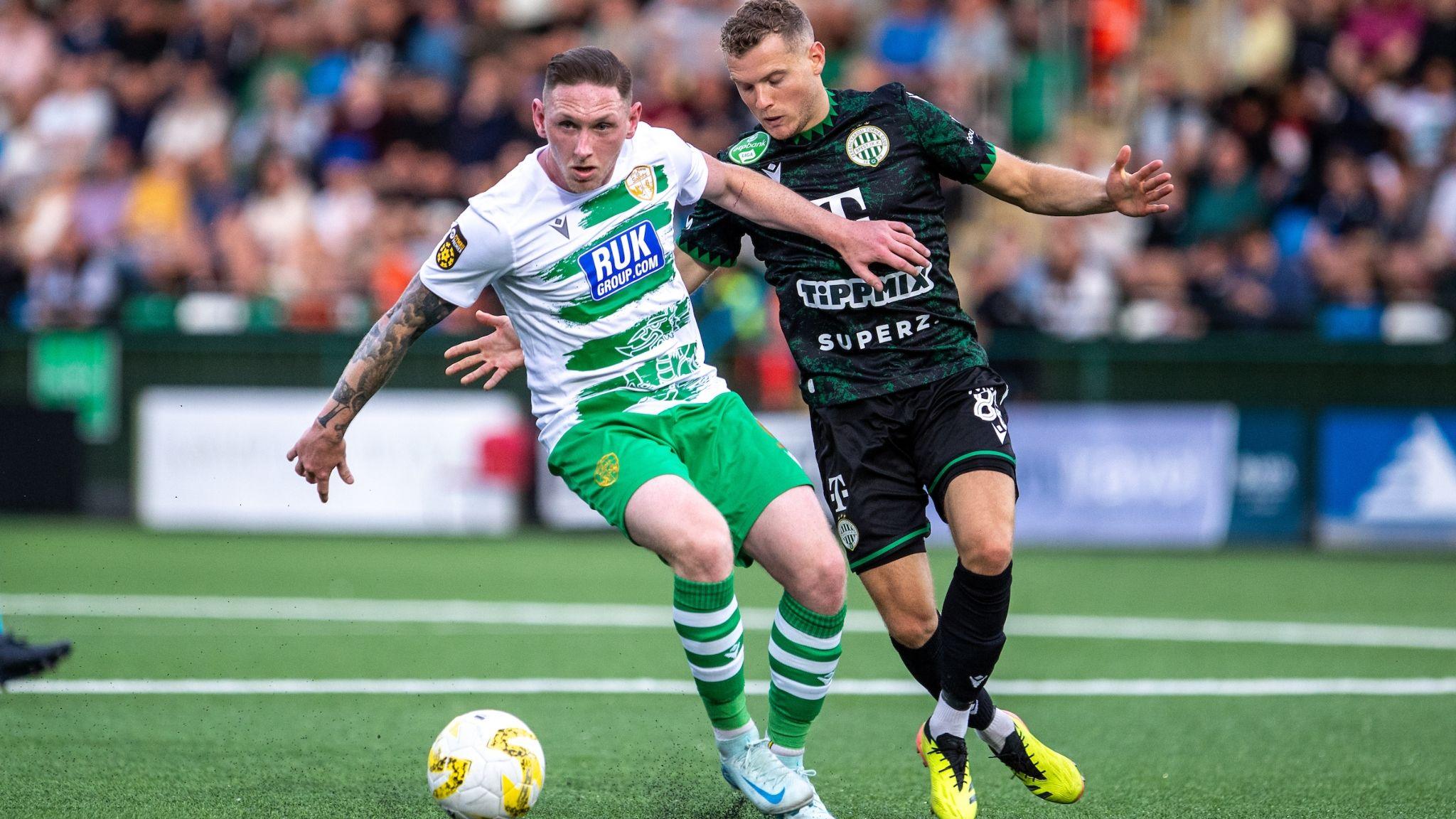 The New Saints' Declan McManus during the UEFA Champions’ League Second Qualifying Round Second Leg fixture against Ferencvaros