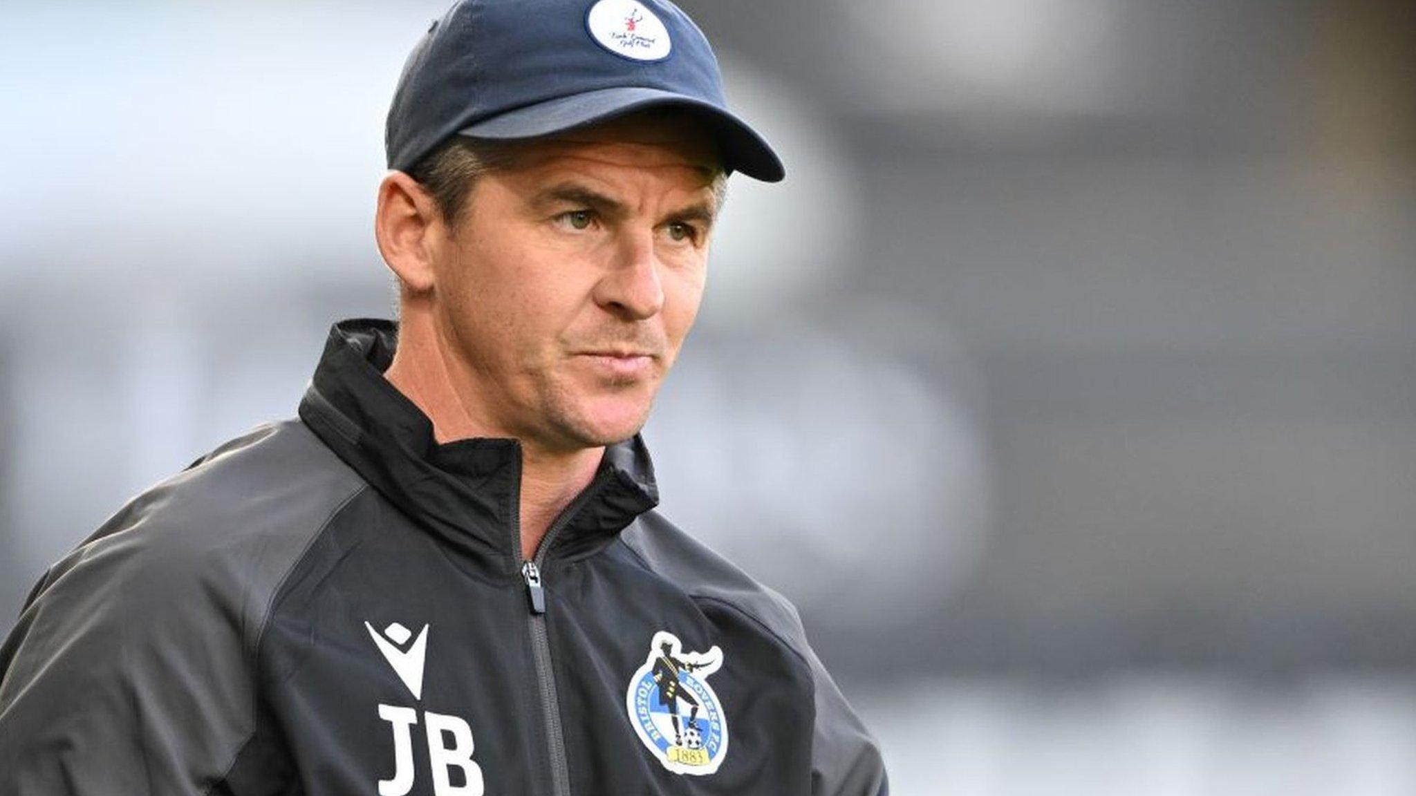 Joey Barton looks on during a pre-game friendly for Bristol Rovers