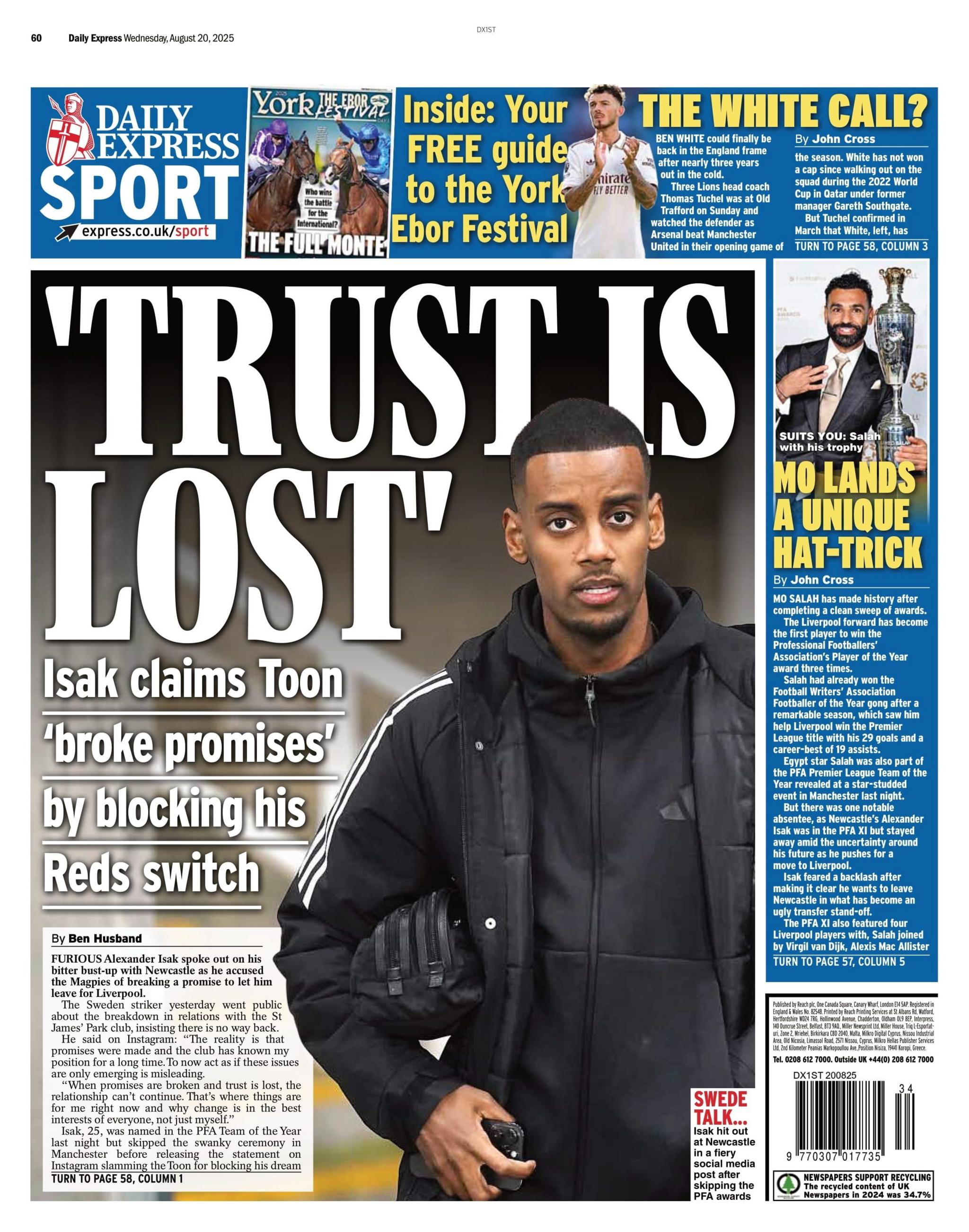 Daily Express back page