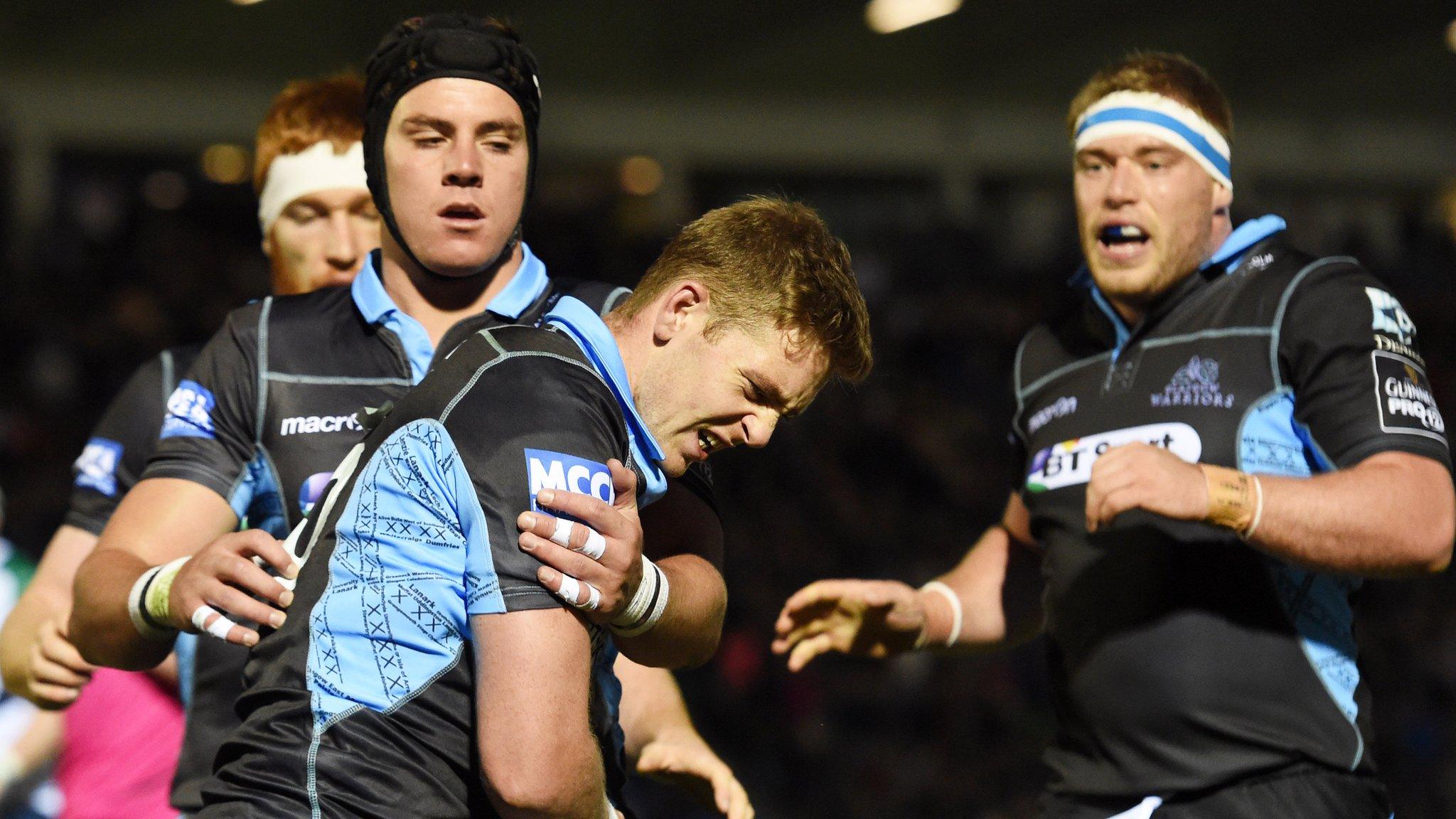 Glasgow Warriors players celebrating