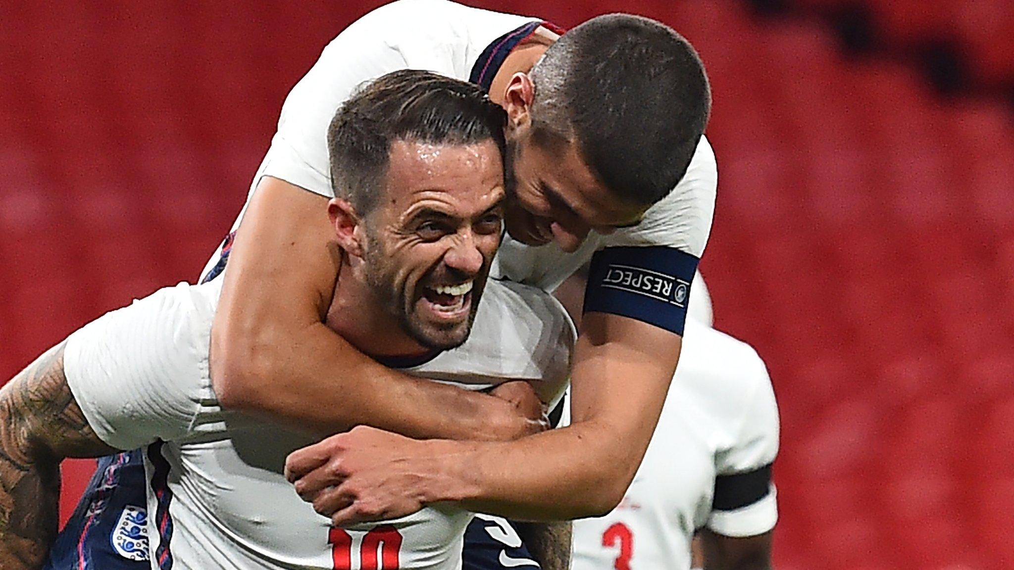 Danny Ings celebrates with Conor Coady