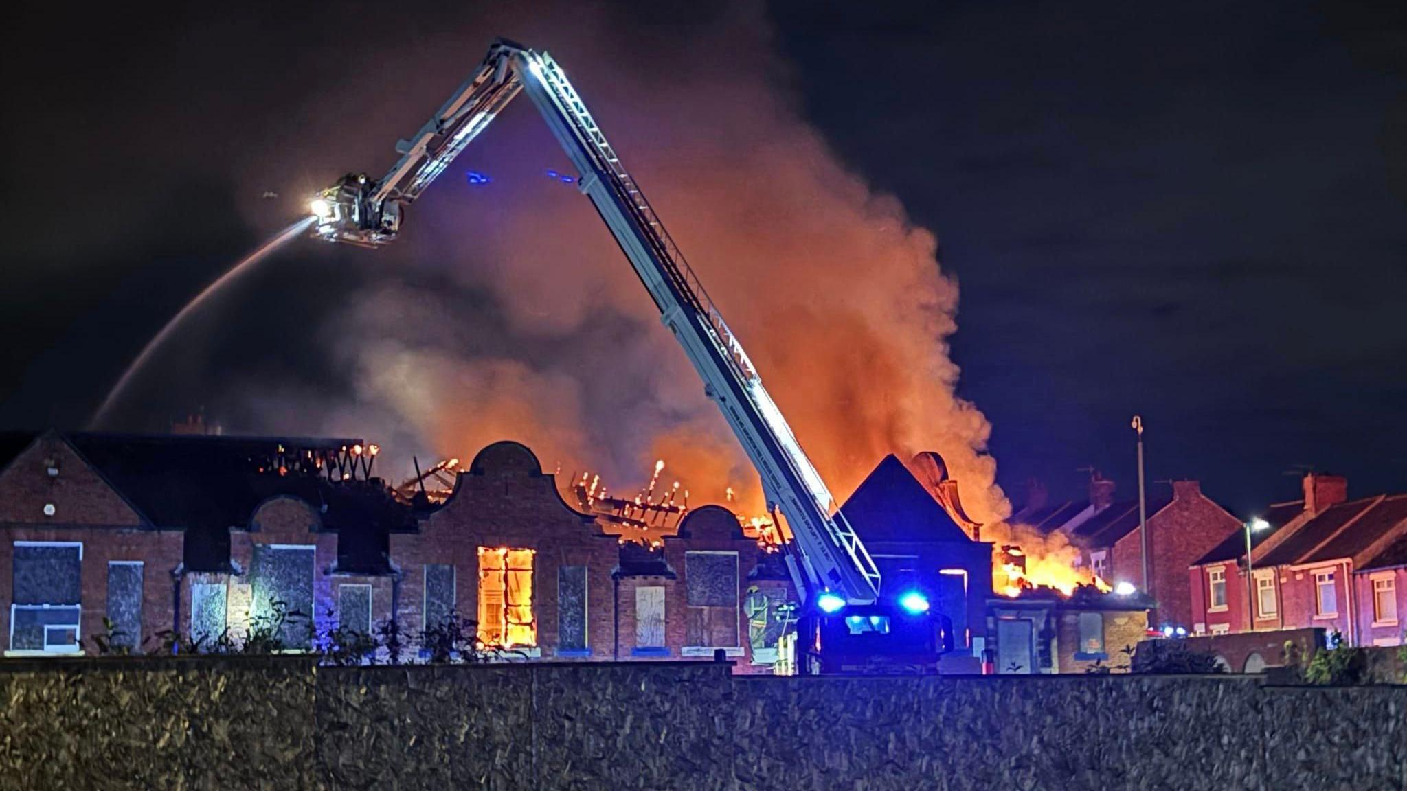 Fire at the derelict school