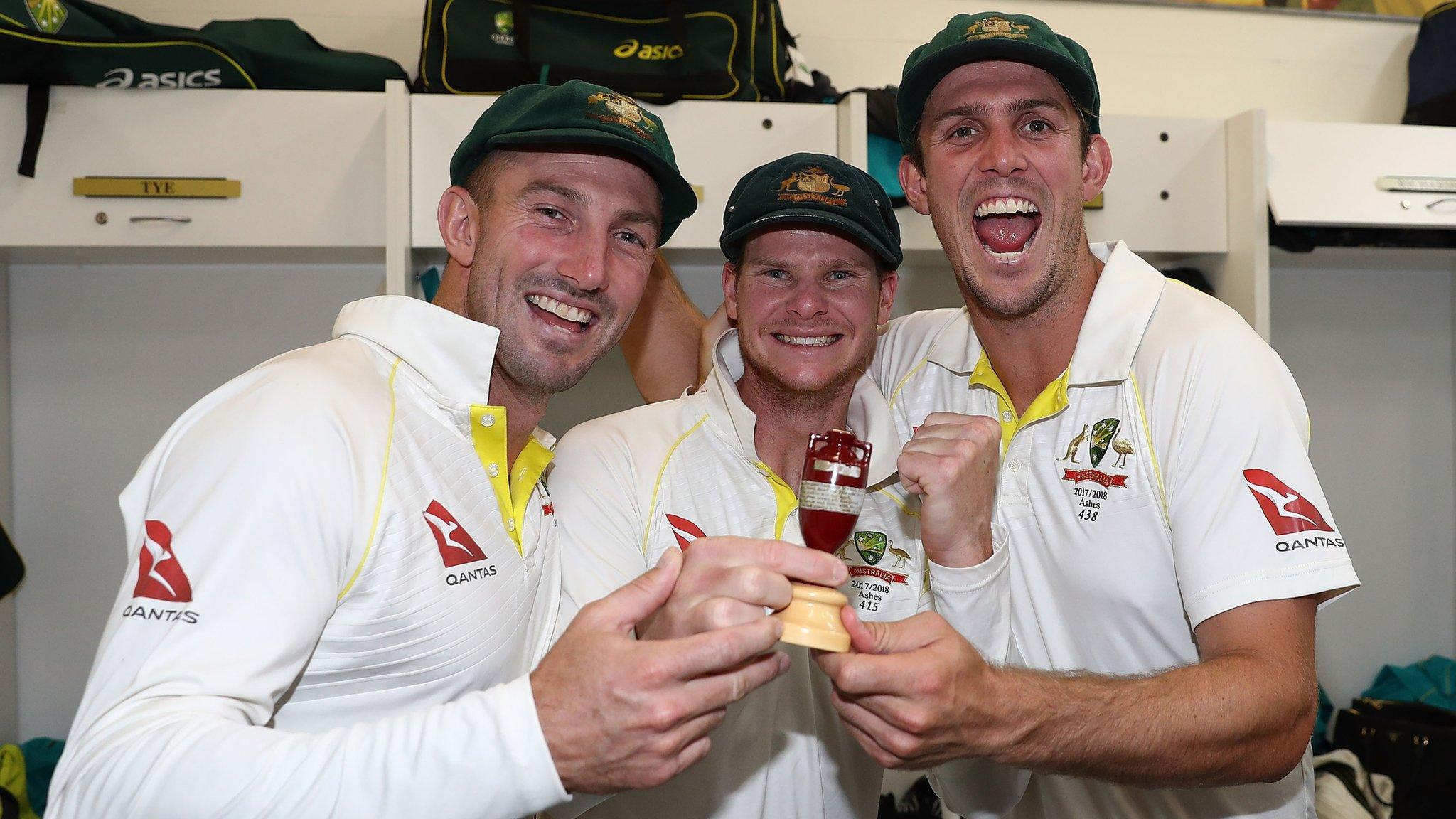 Shaun Marsh, Steve Smith and Mitchell Marsh