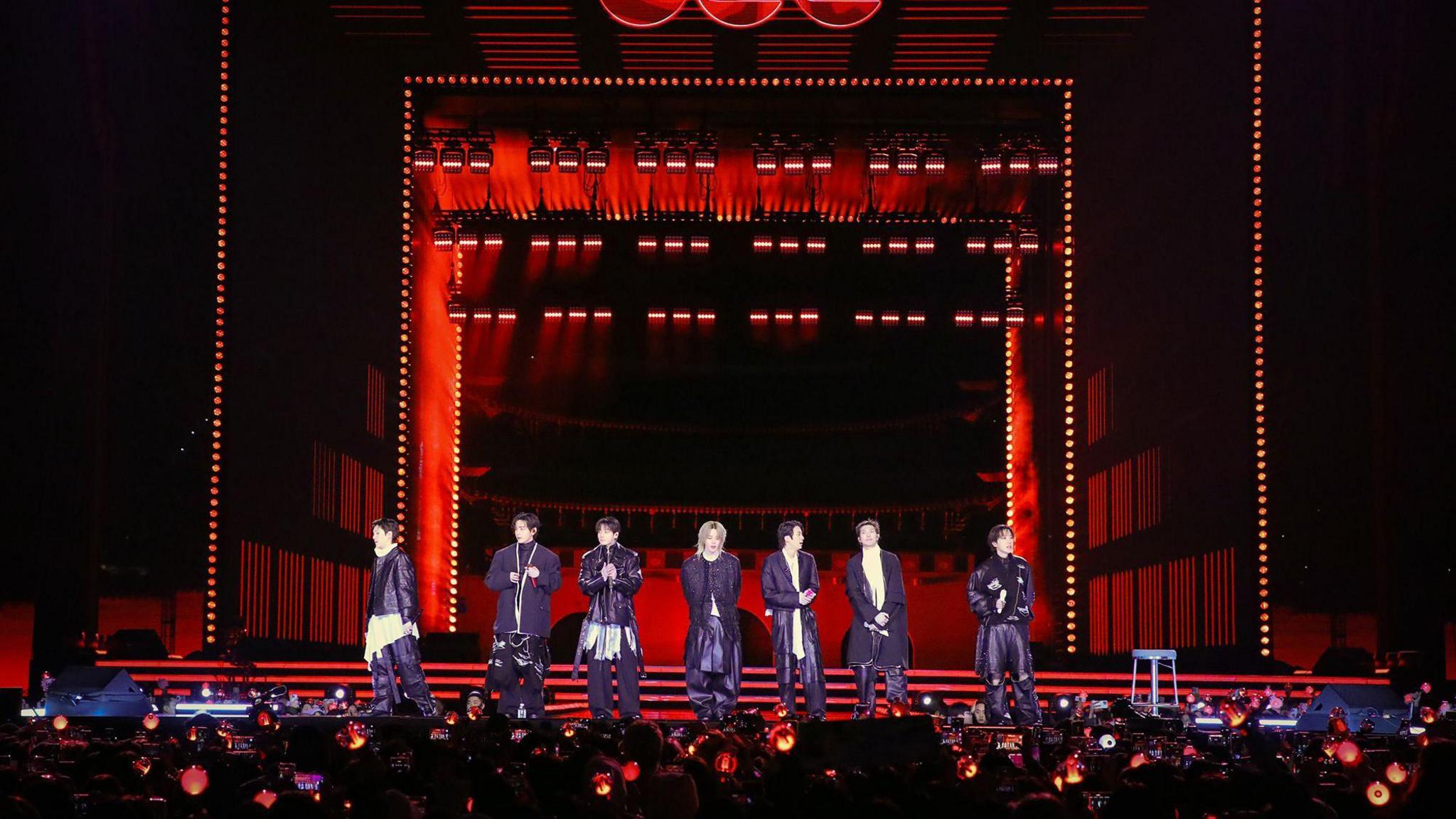 BTS performing in Gwanghwamun Square.
