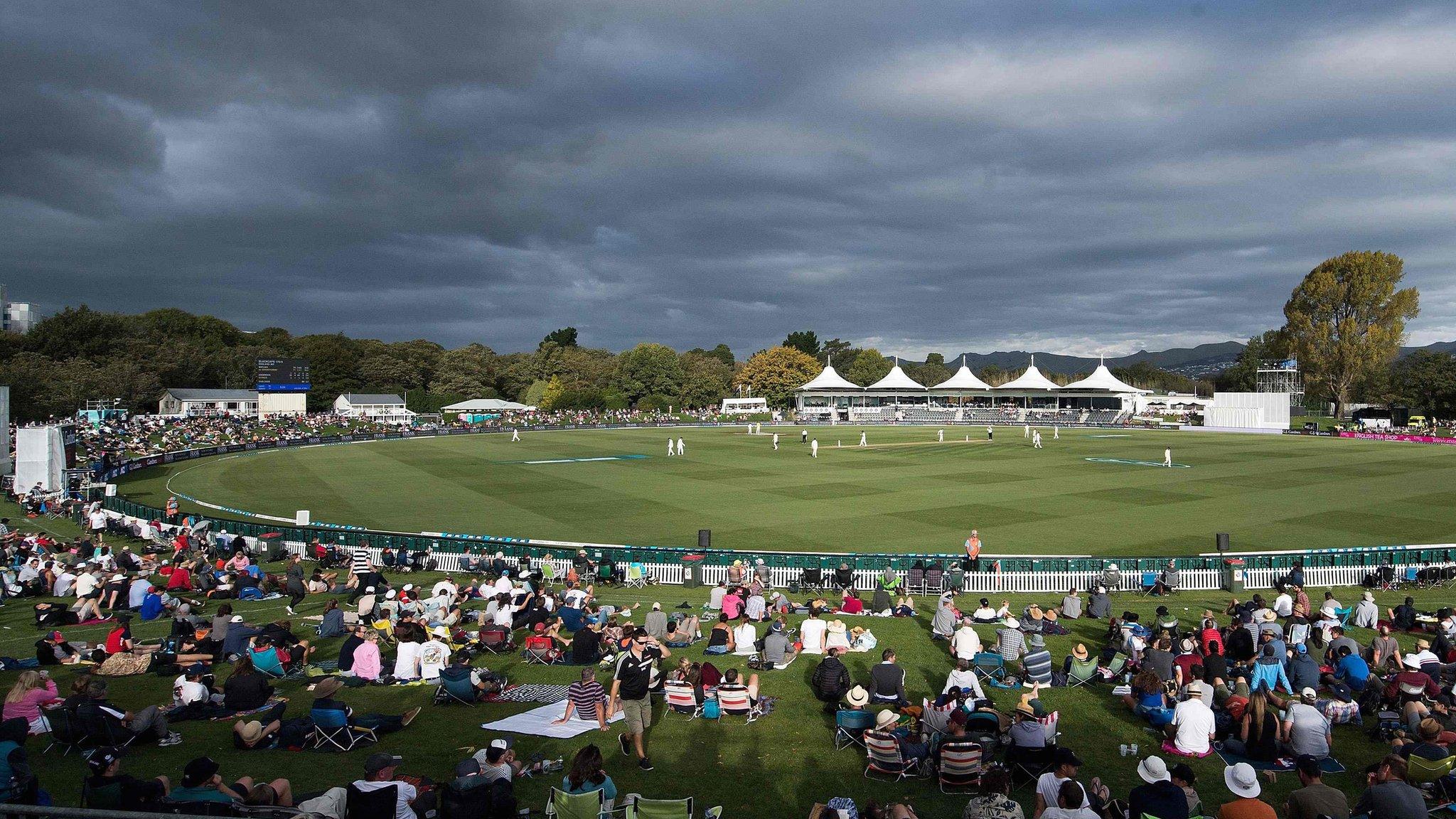 Dark clouds over Hagley Oval