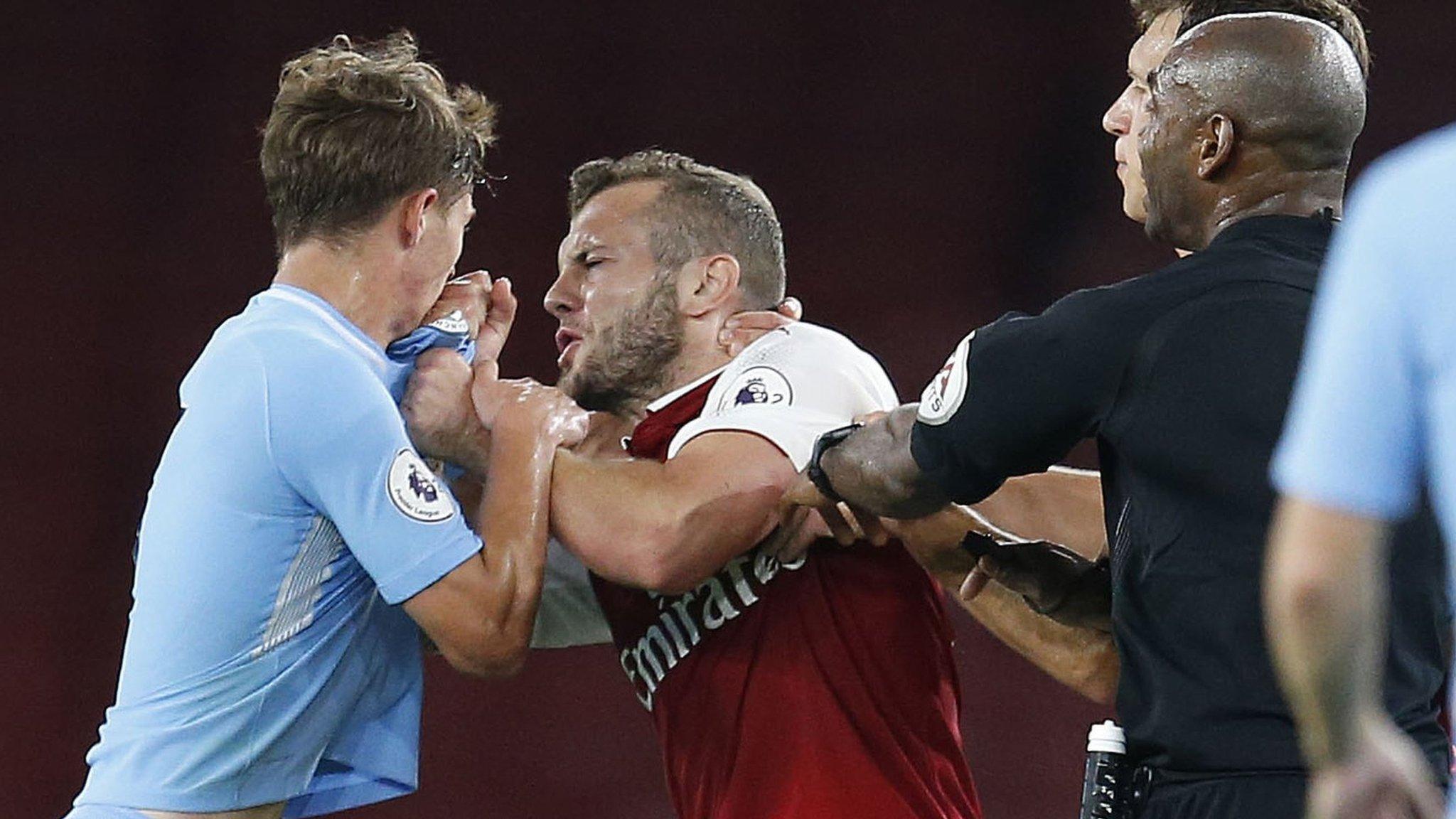 Arsenal's Jack Wilshere was sent off