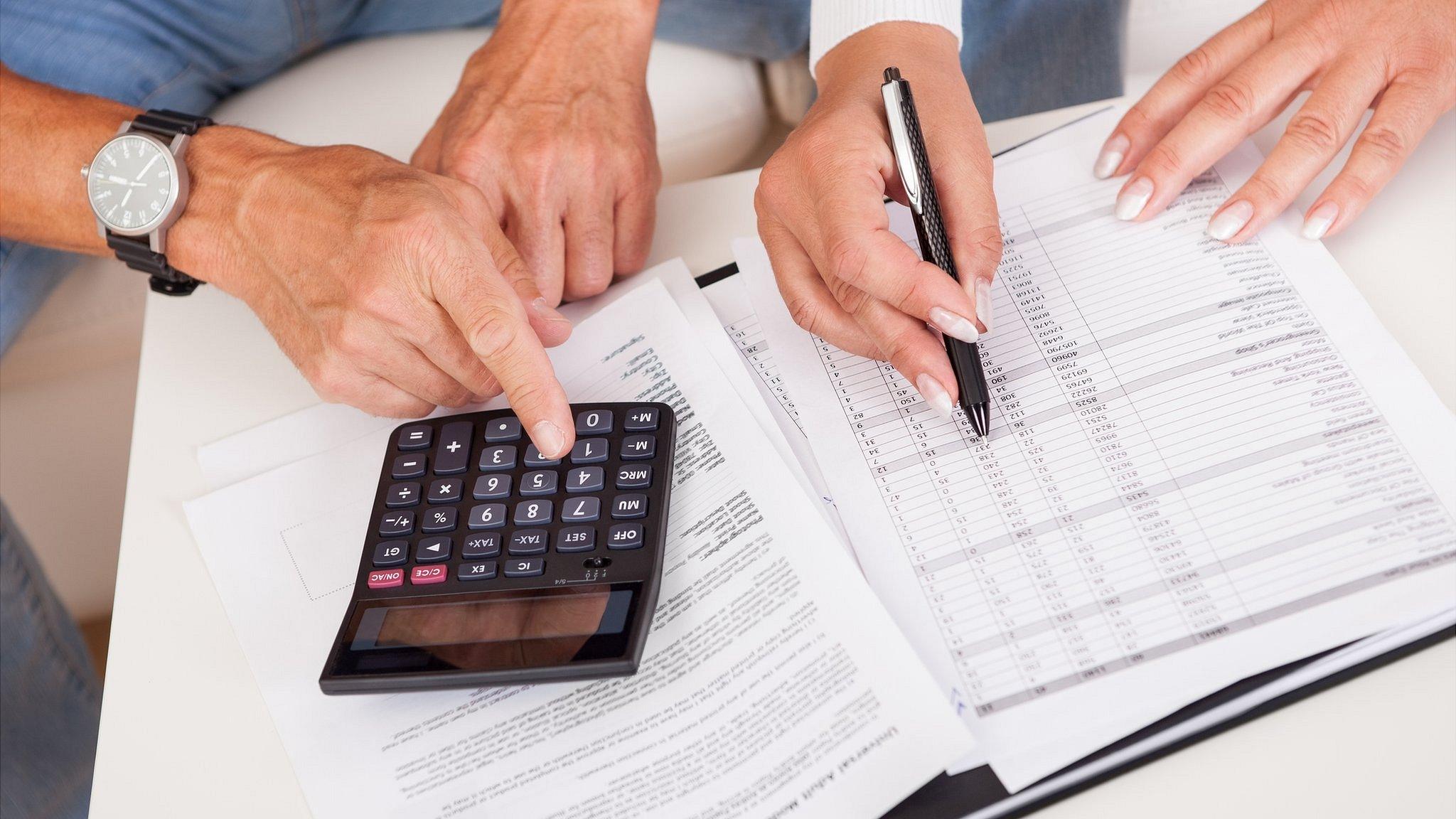 Couple looking at finances