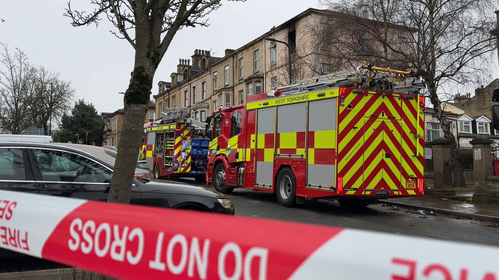 Fire engines at scene in Bradford